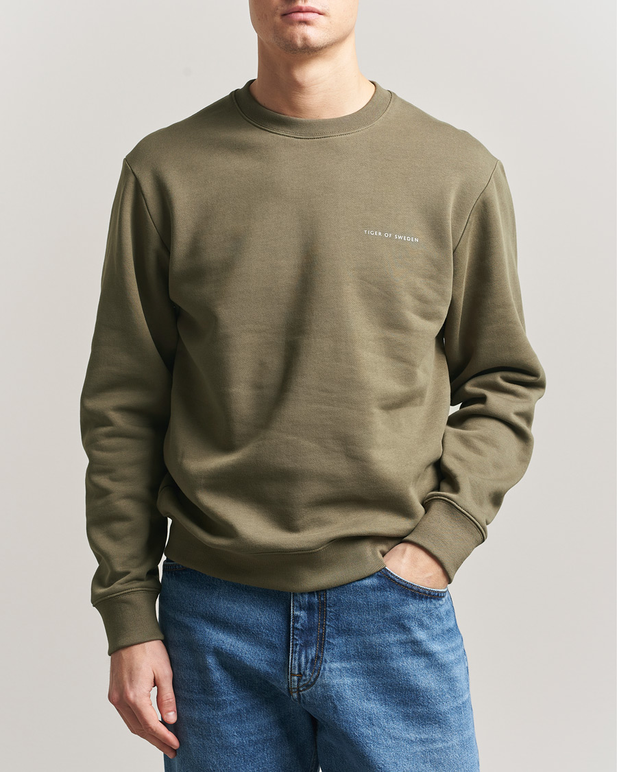 Mies | Puserot | Tiger of Sweden | Emerson Crew Neck Sweatshirt October Sage