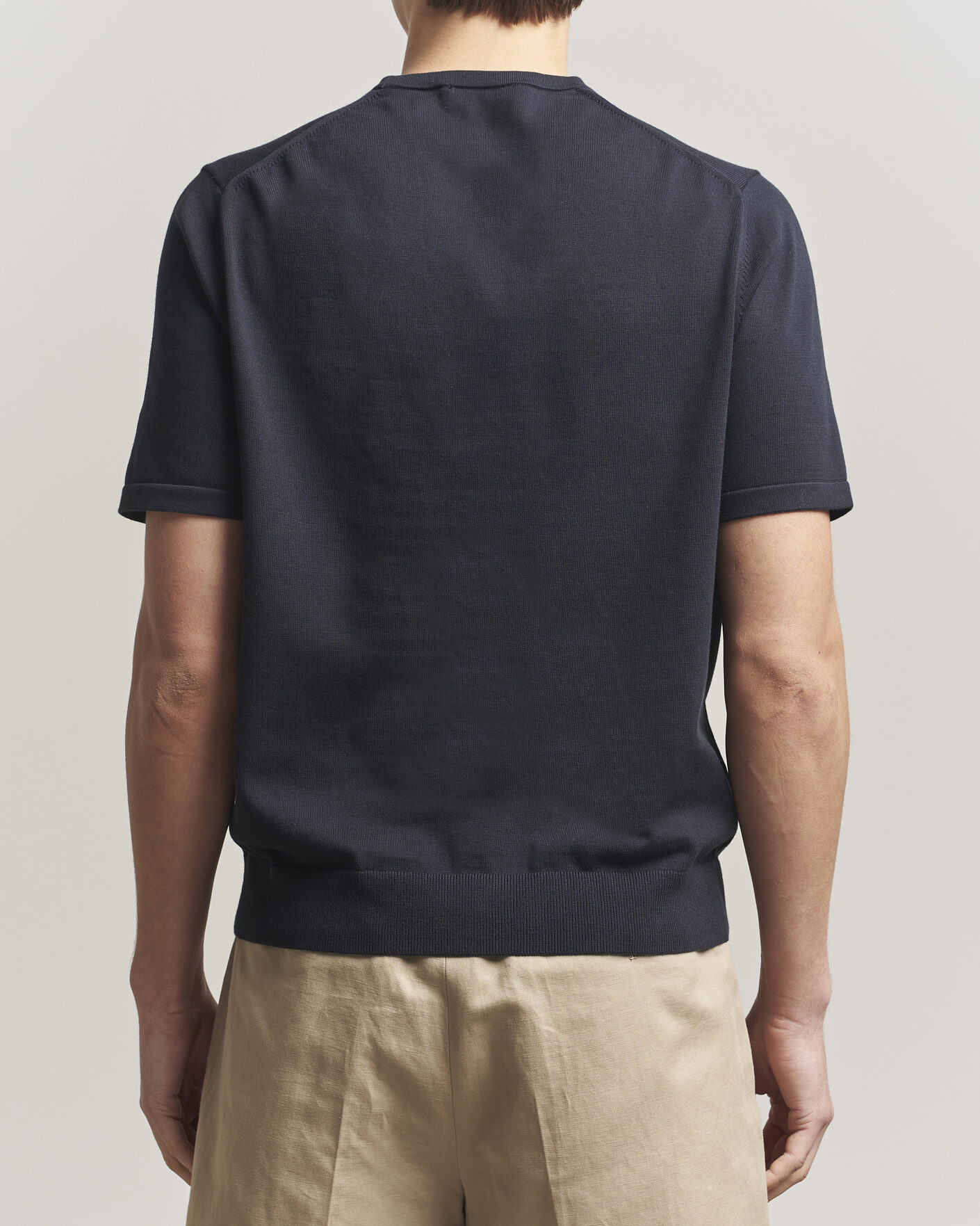 Mies | T-paidat | Tiger of Sweden | Connor Cotton Knitted T-Shirt Light Ink