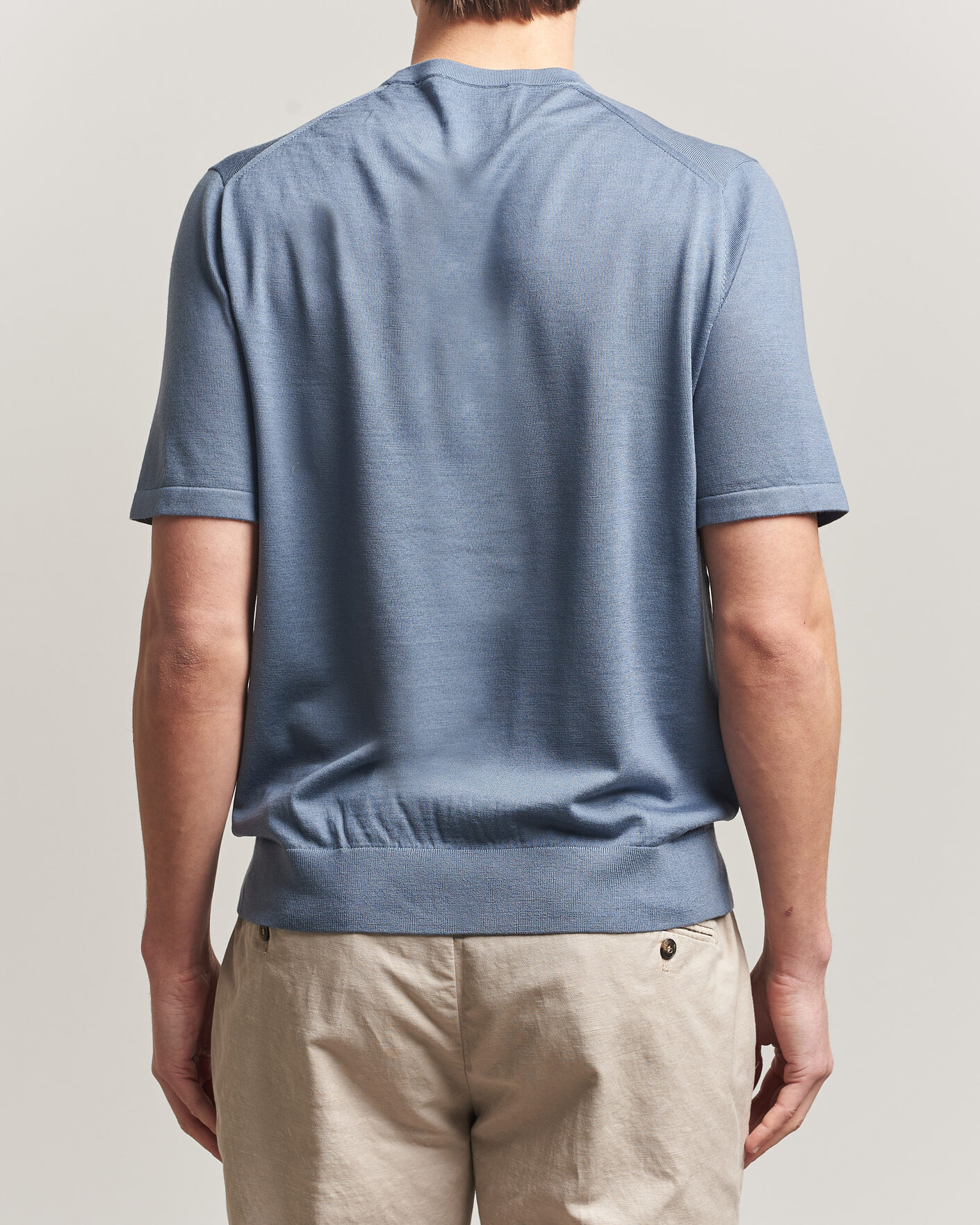 Mies | T-paidat | Tiger of Sweden | Connor Merino Knitted T-Shirt Dull Blue