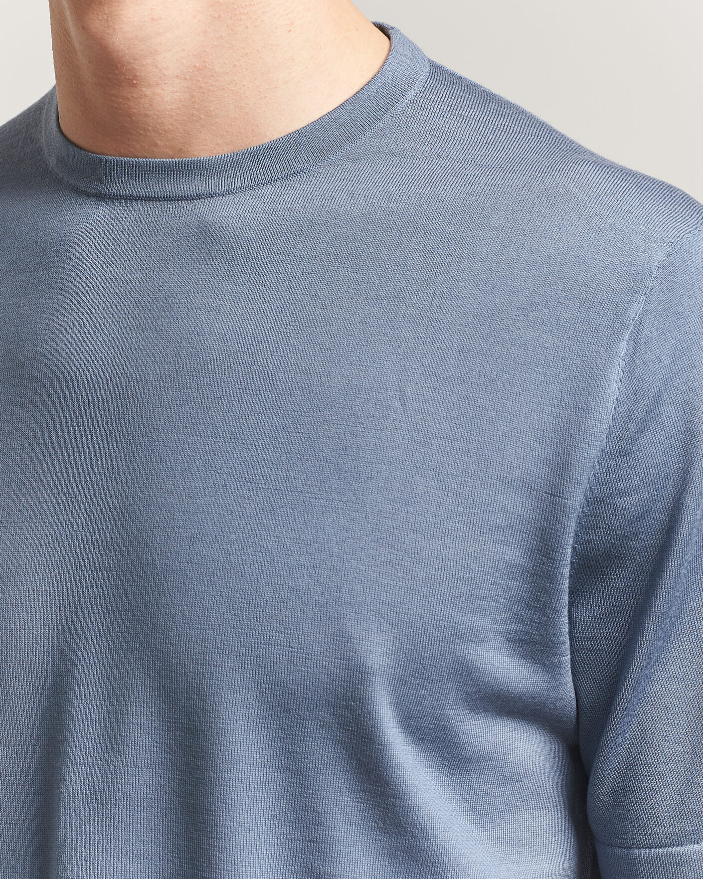 Mies | T-paidat | Tiger of Sweden | Connor Merino Knitted T-Shirt Dull Blue