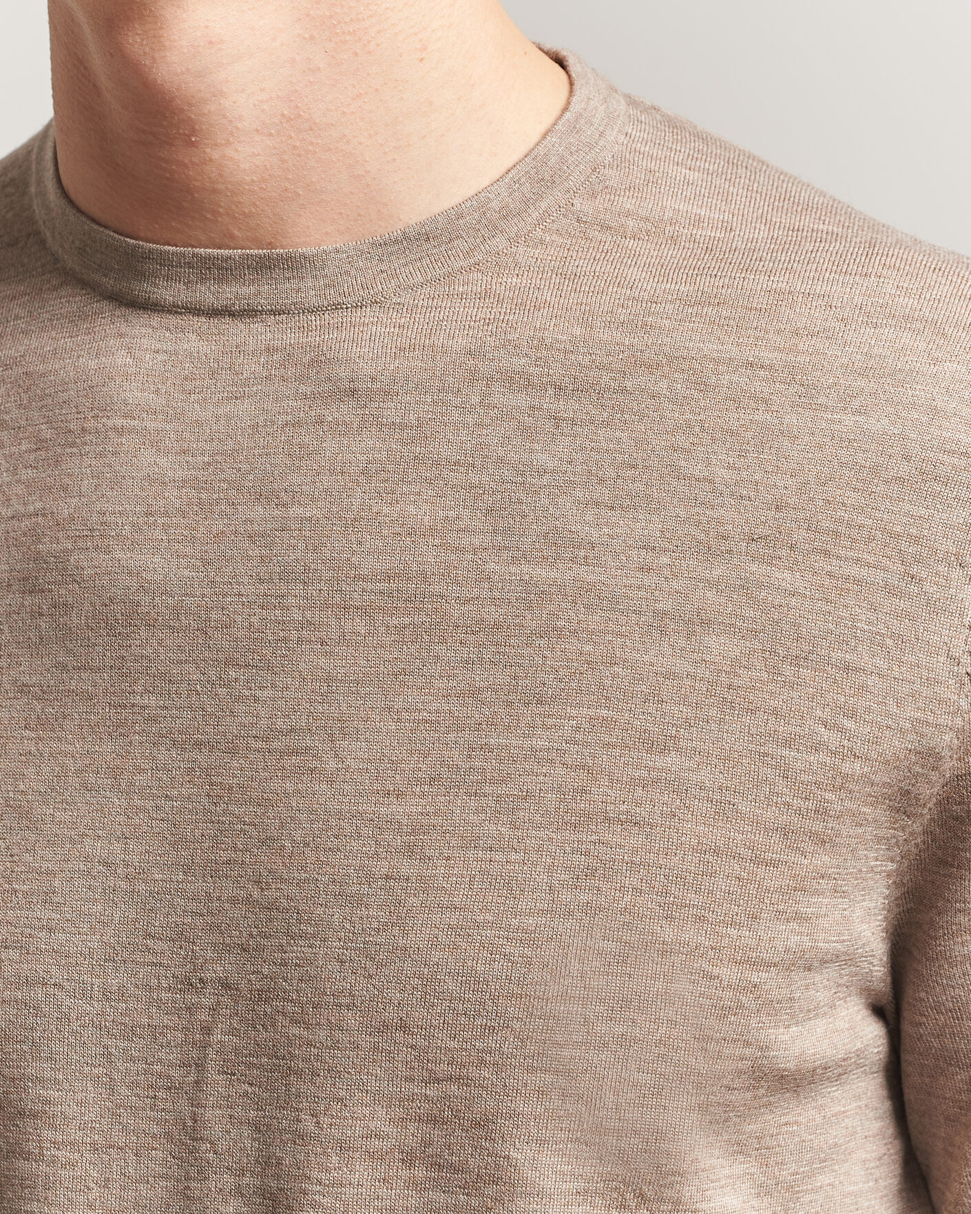 Mies | T-paidat | Tiger of Sweden | Connor Merino Knitted T-Shirt Beige Melange