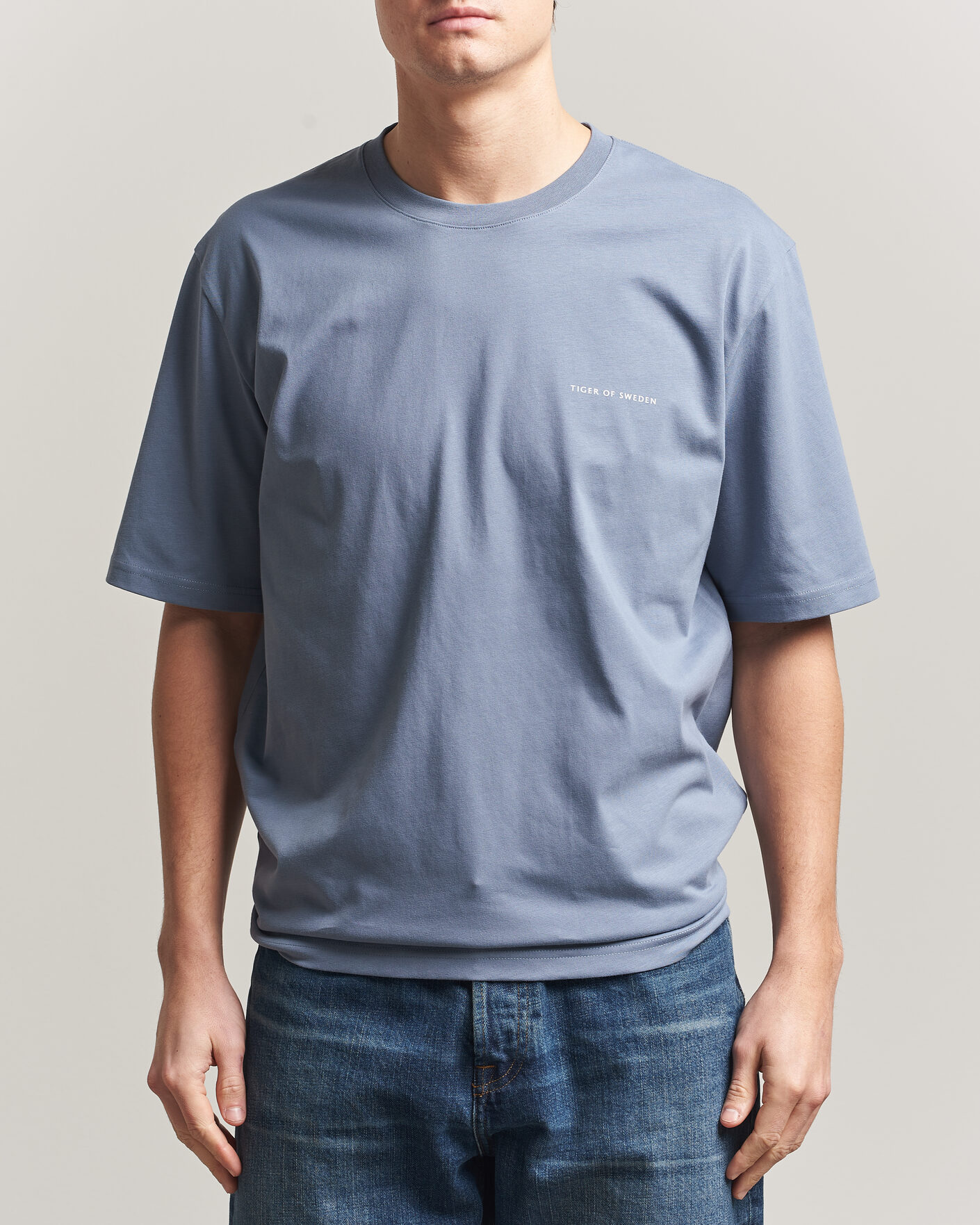 Mies | T-paidat | Tiger of Sweden | Pro Logo Crew Neck T-Shirt Dull Blue