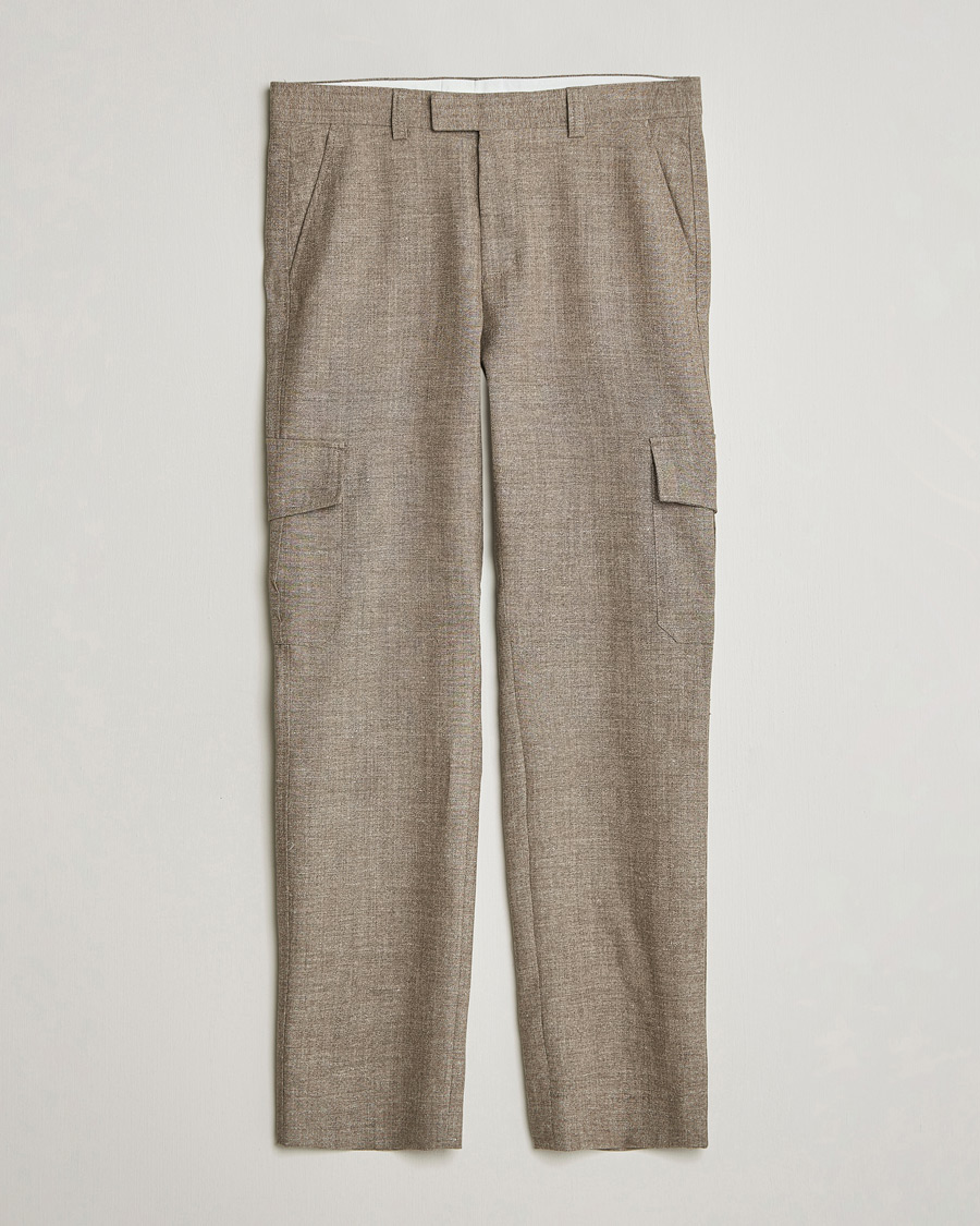 Mies | Housut | Tiger of Sweden | Mend Wool/Linen Cargo Trousers Sawgrass Brown