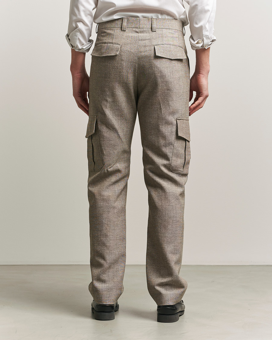 Mies | Housut | Tiger of Sweden | Mend Wool/Linen Cargo Trousers Sawgrass Brown