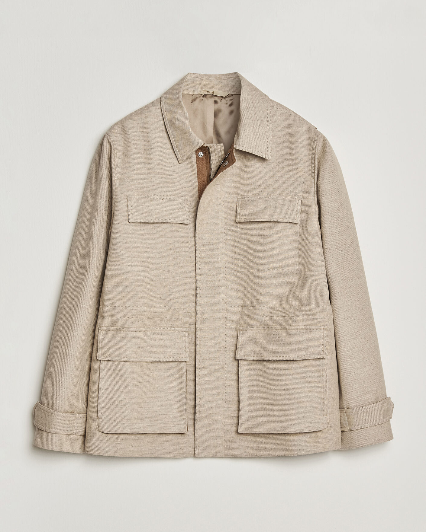 Mies | Takit | Tiger of Sweden | Sandser Cotton/Linen Field Jacket Soft Latte