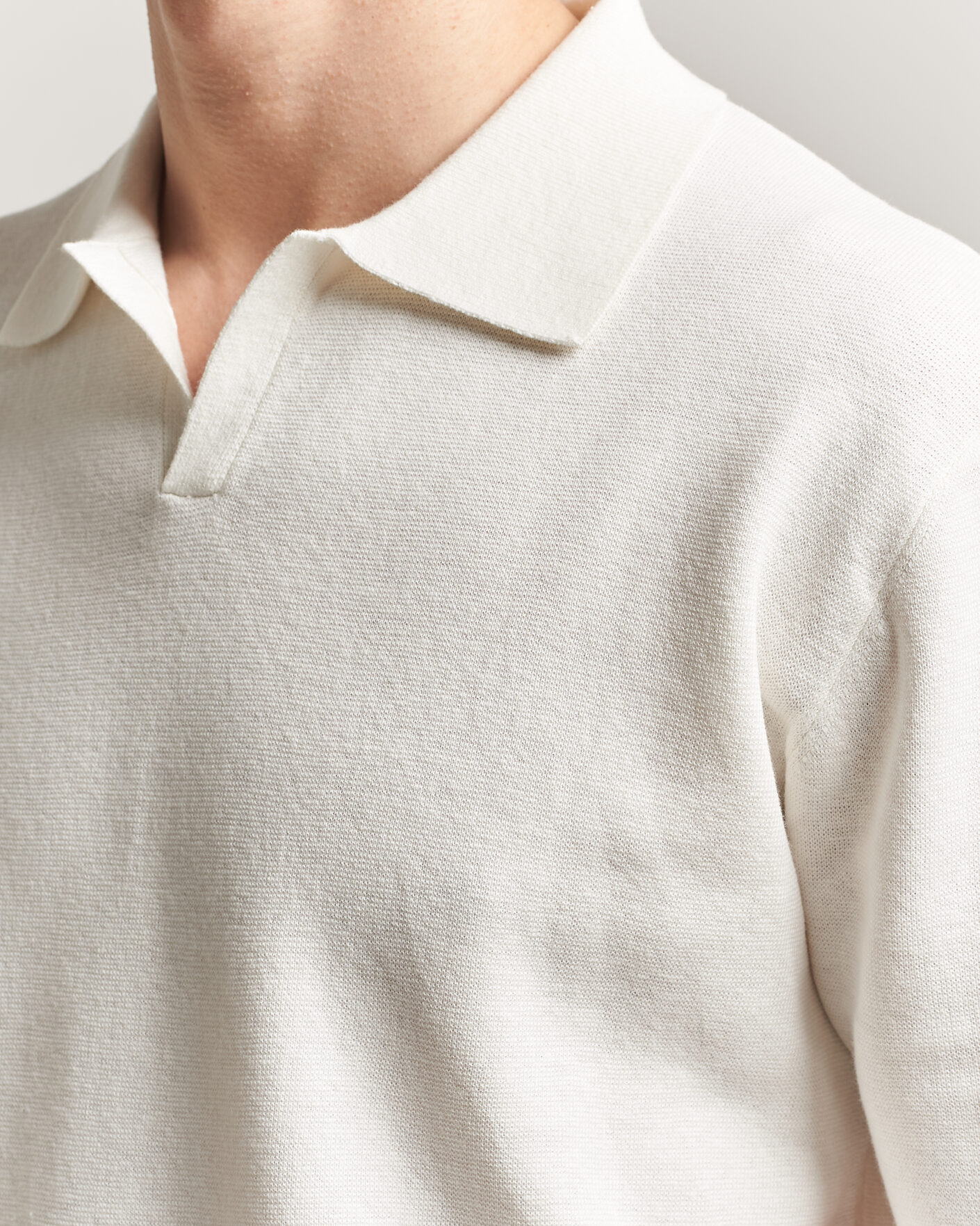 Mies | Pikeet | Tiger of Sweden | Maelon Cotton/Linen Knitted Polo Pure White