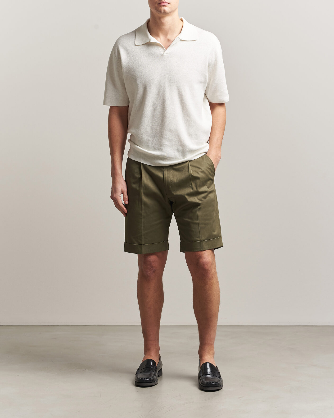 Mies | Shortsit | Tiger of Sweden | Tenut Cotton Chino Shorts Kalamata Green