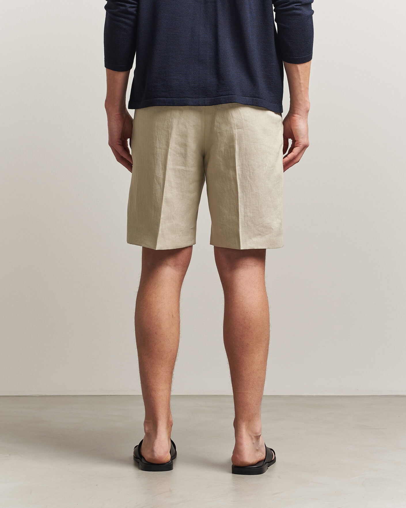 Mies | Shortsit | Tiger of Sweden | Troy Pleated Linen Shorts Cream Sand