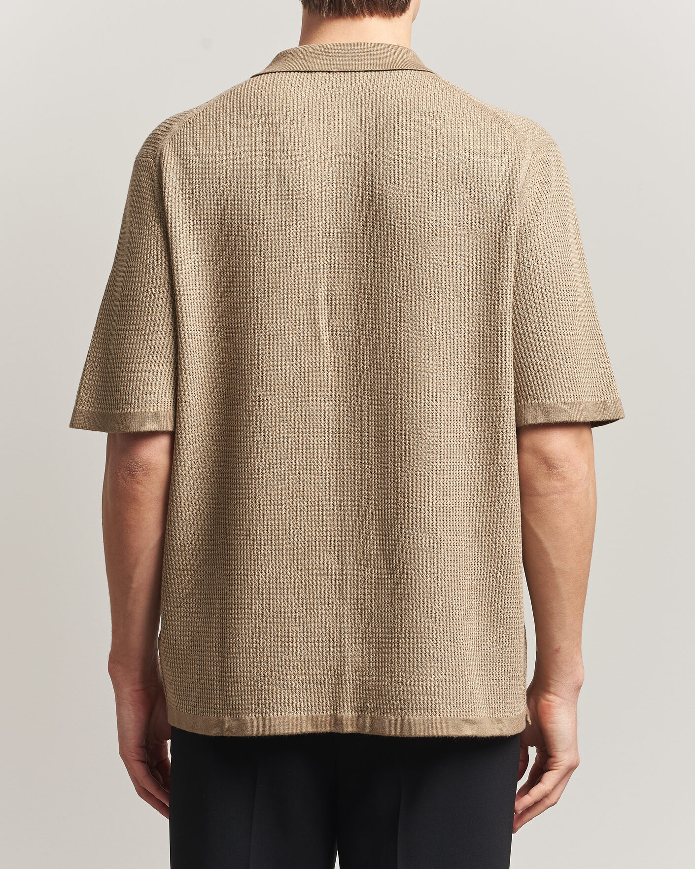 Mies | Kauluspaidat | Tiger of Sweden | River Knitted Short Sleeve Shirt Umber Brown