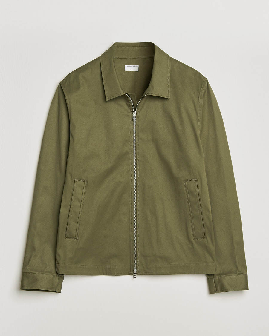 Mies | Kauluspaidat | Tiger of Sweden | Barnaby Cotton Overshirt Kalamata Green