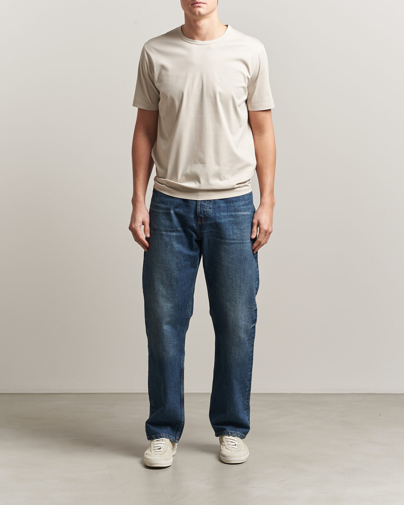 Mies | T-paidat | Tiger of Sweden | Olaf Mercerized Cotton T-Shirt Seline Grey