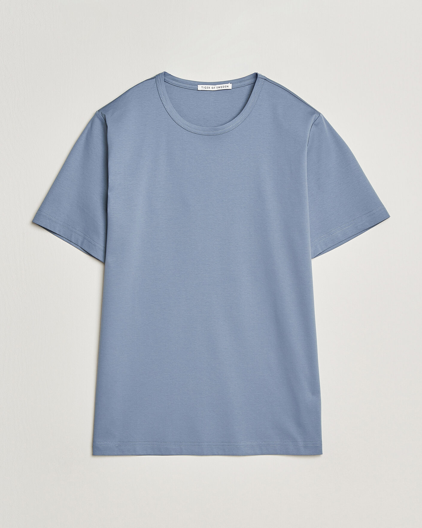 Mies | T-paidat | Tiger of Sweden | Olaf Mercerized Cotton T-Shirt Dull Blue