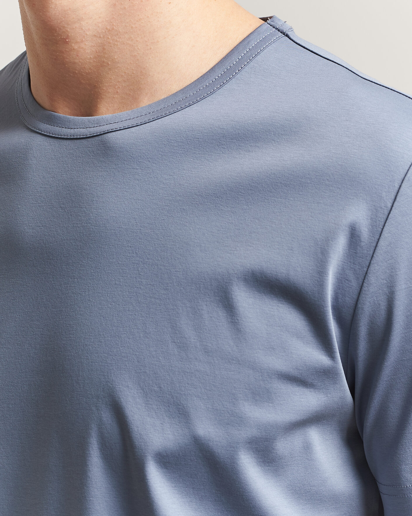 Mies | T-paidat | Tiger of Sweden | Olaf Mercerized Cotton T-Shirt Dull Blue