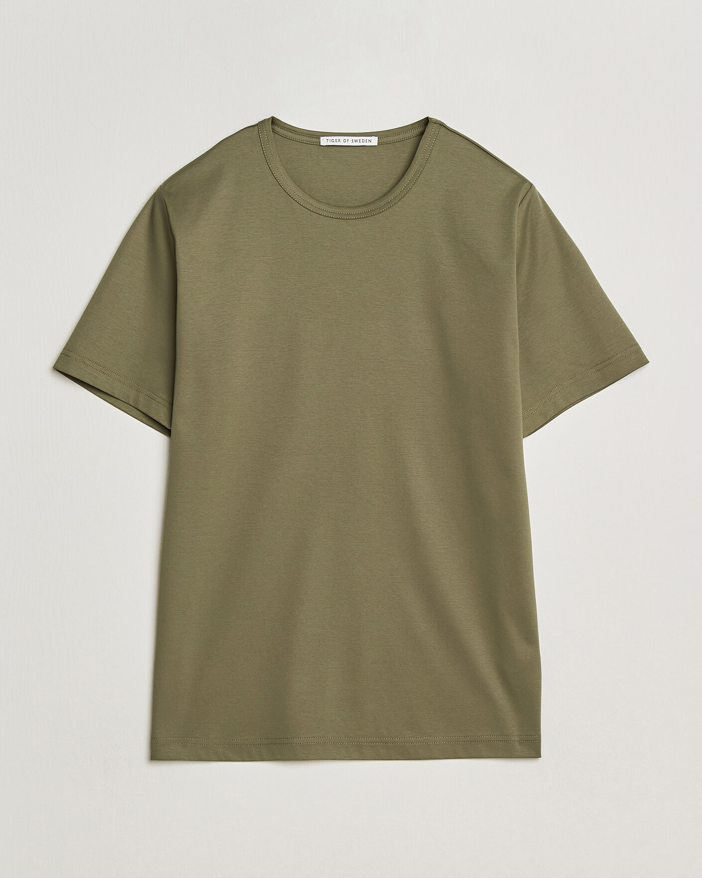 Mies | T-paidat | Tiger of Sweden | Olaf Mercerized Cotton T-Shirt Kalamata Green