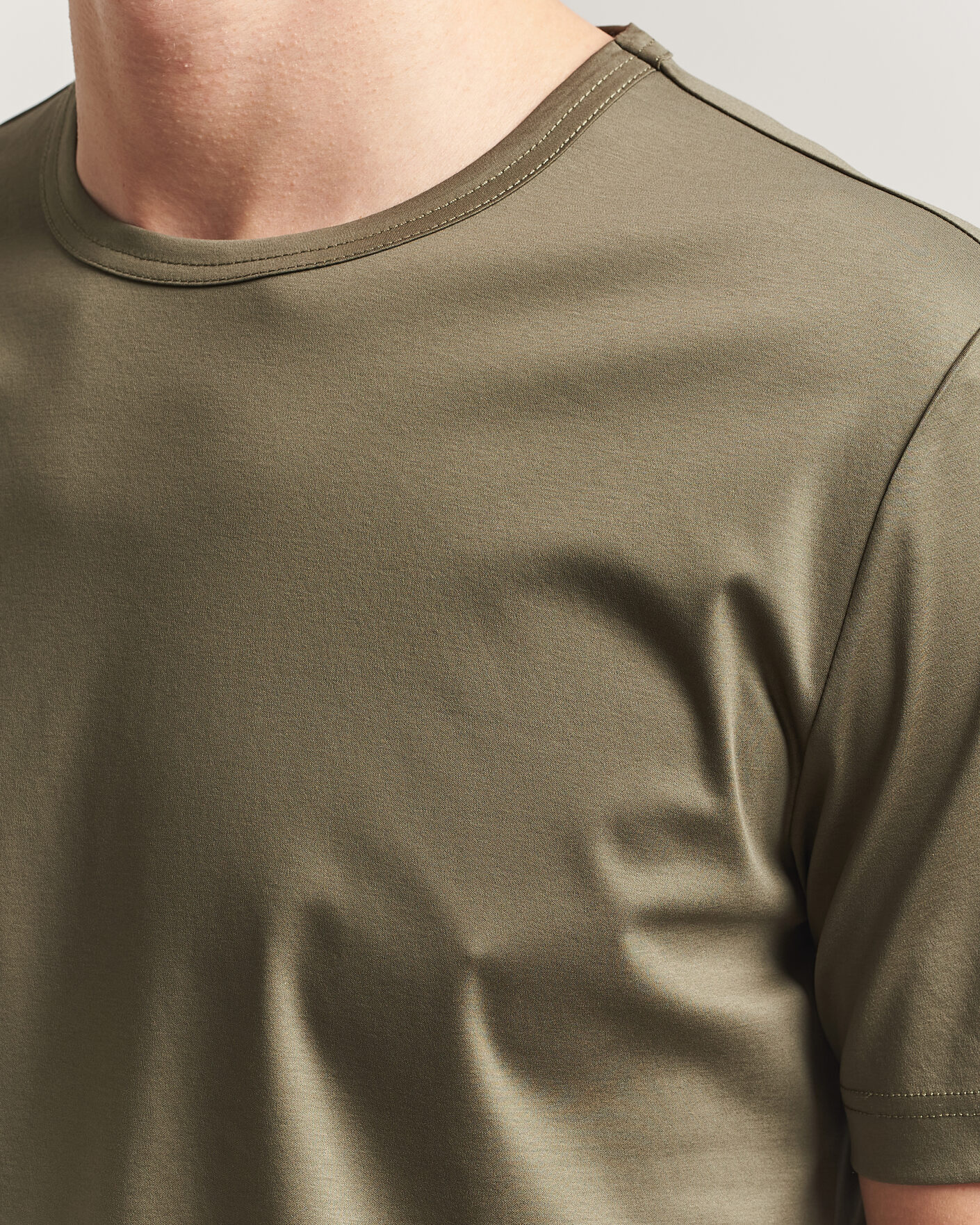 Mies | T-paidat | Tiger of Sweden | Olaf Mercerized Cotton T-Shirt Kalamata Green