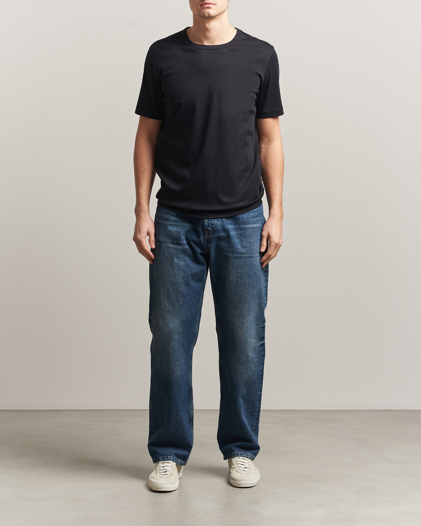 Mies | T-paidat | Tiger of Sweden | Olaf Mercerized Cotton T-Shirt Black