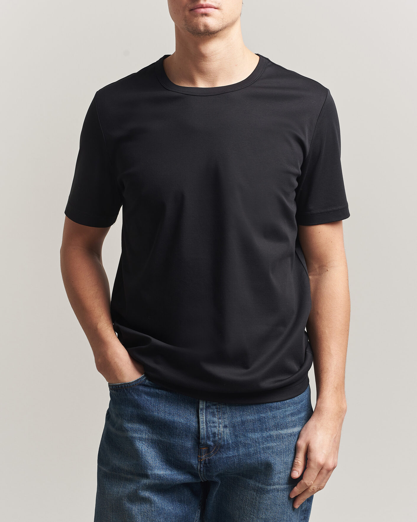 Mies | T-paidat | Tiger of Sweden | Olaf Mercerized Cotton T-Shirt Black