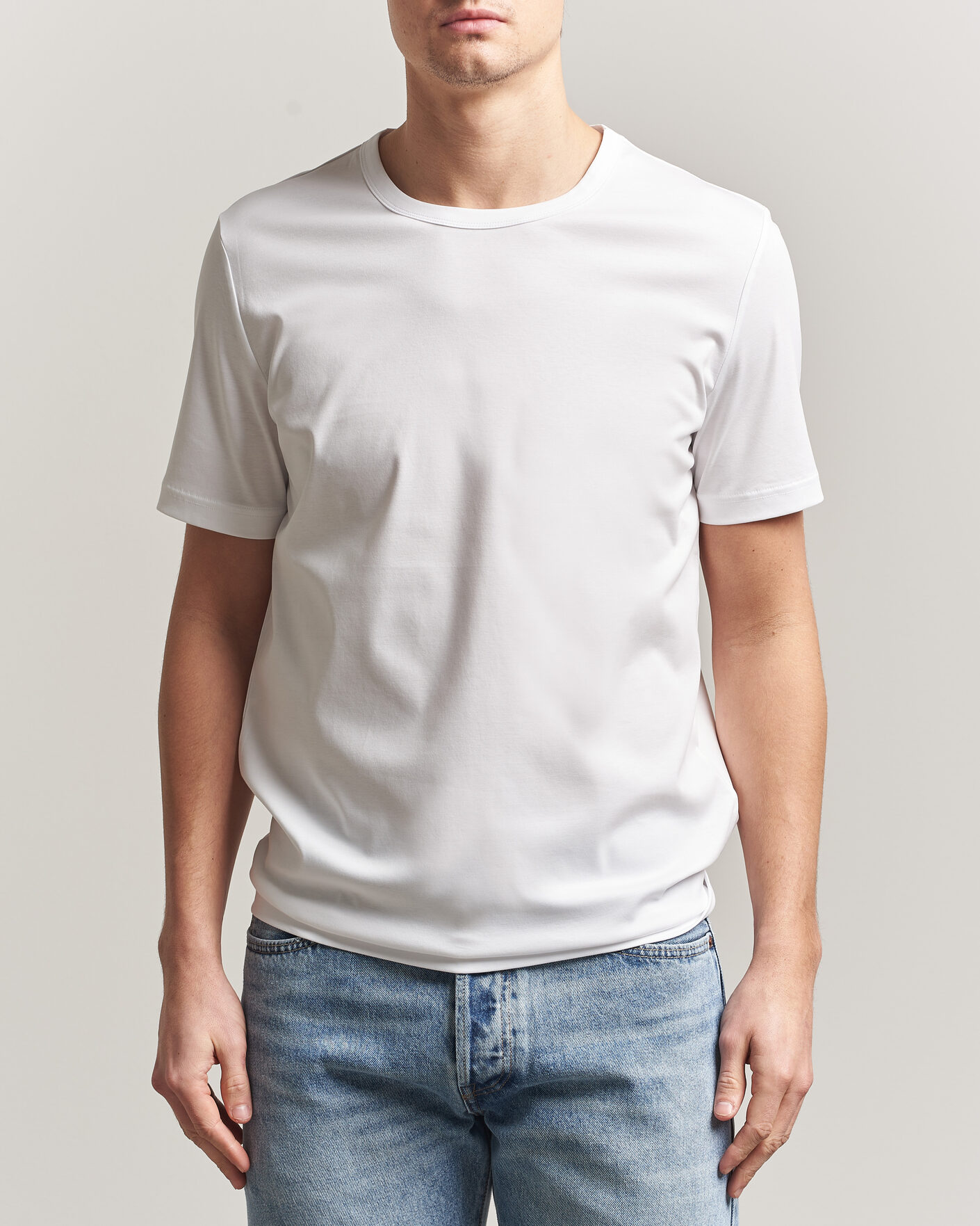 Mies | T-paidat | Tiger of Sweden | Olaf Mercerized Cotton T-Shirt Pure White