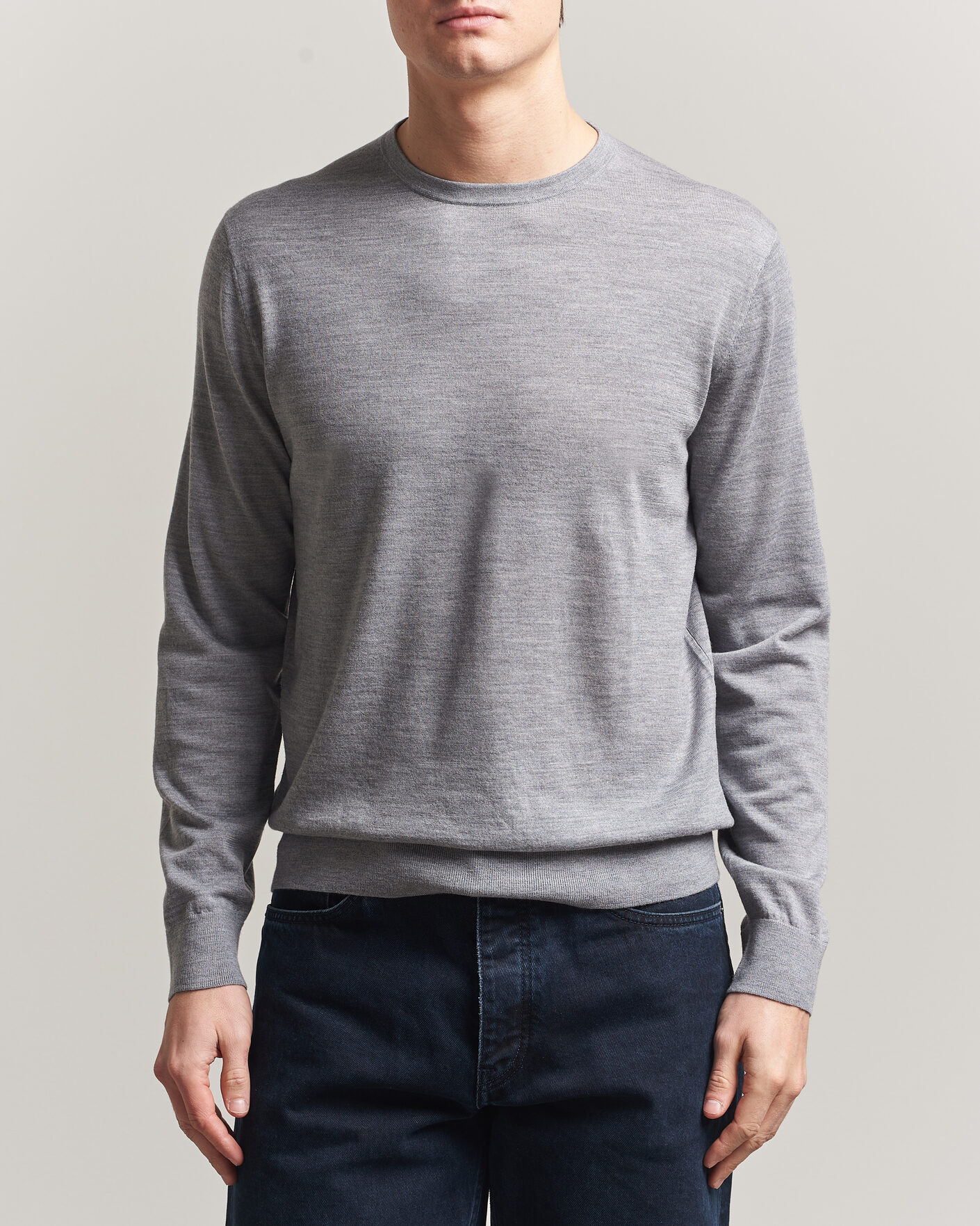 Mies | Puserot | Tiger of Sweden | Connor Crew Neck Pullover Grey Melange
