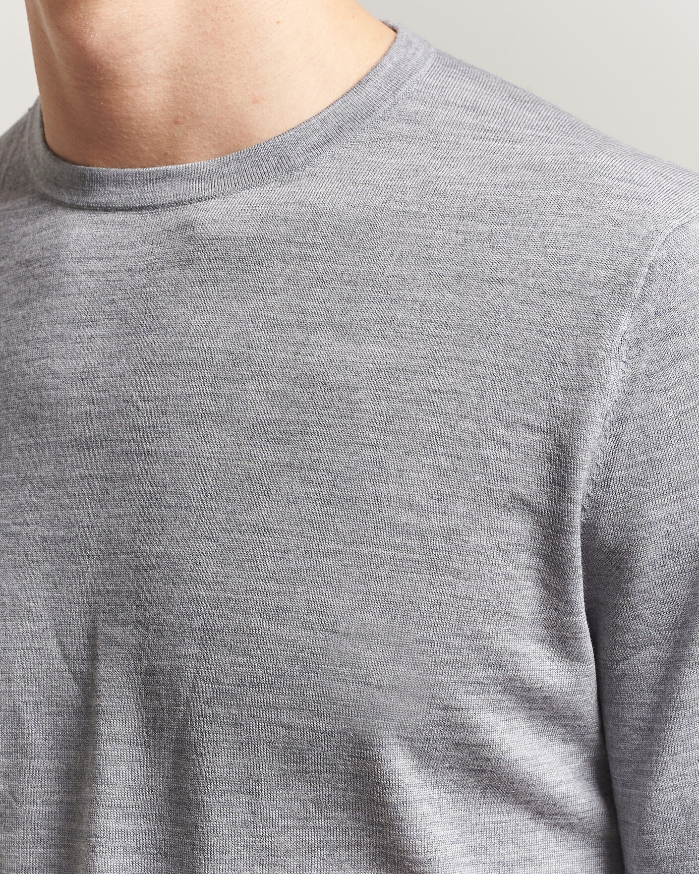 Mies | T-paidat | Tiger of Sweden | Connor Knitted Crew Neck T-Shirt Grey Melange