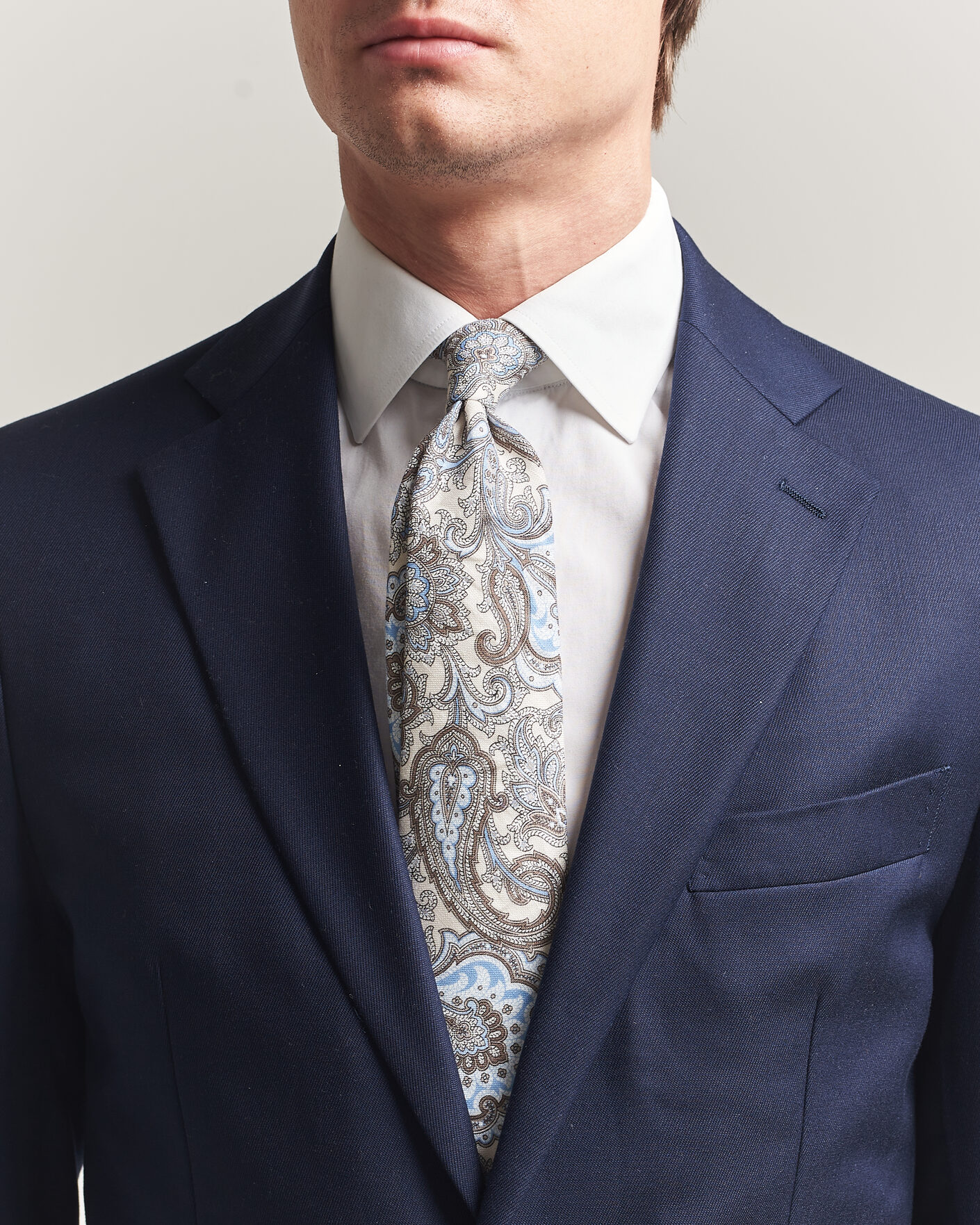 Mies | Solmiot | Amanda Christensen | Linen 8cm Paisley Tie Cream