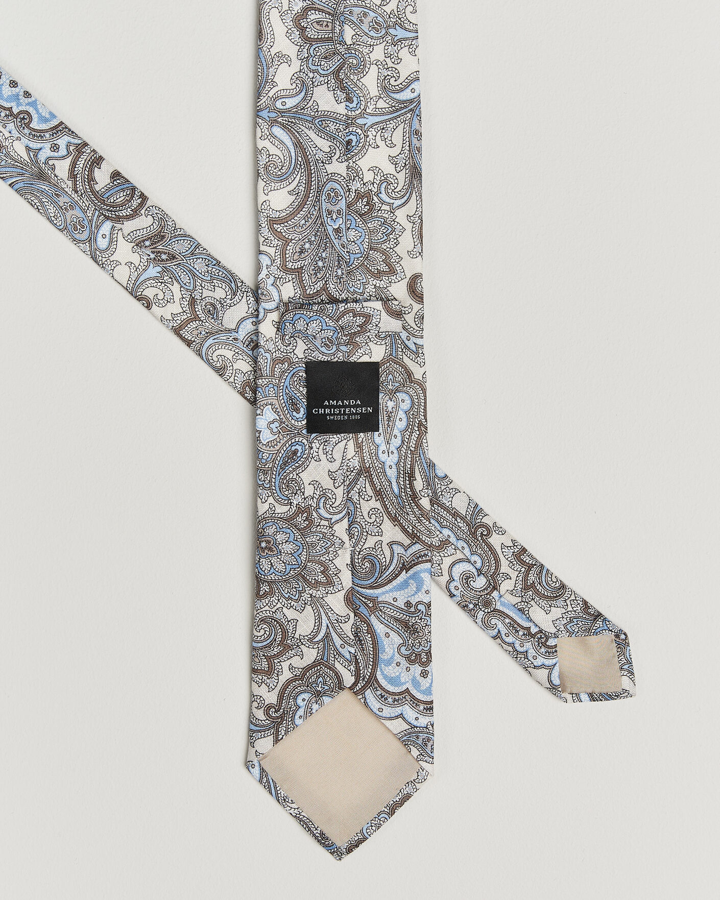 Mies | Solmiot | Amanda Christensen | Linen 8cm Paisley Tie Cream