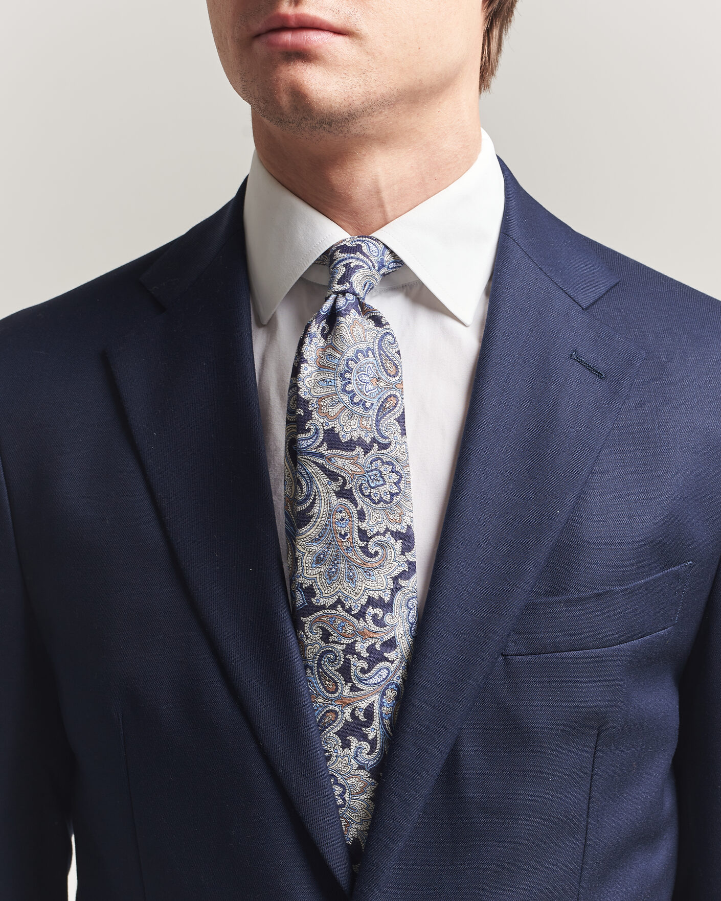 Mies | Solmiot | Amanda Christensen | Linen 8cm Paisley Tie Navy