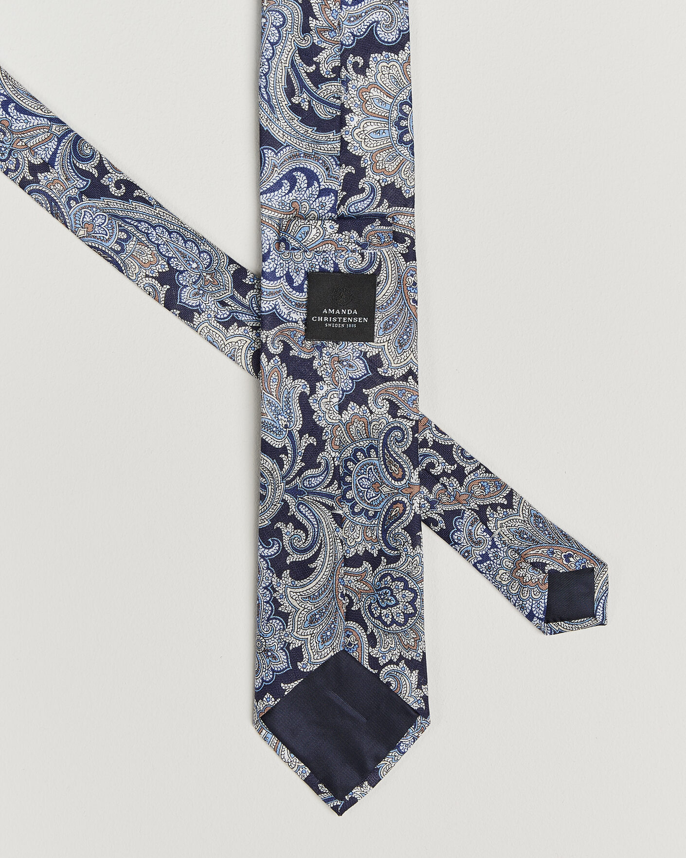 Mies | Solmiot | Amanda Christensen | Linen 8cm Paisley Tie Navy