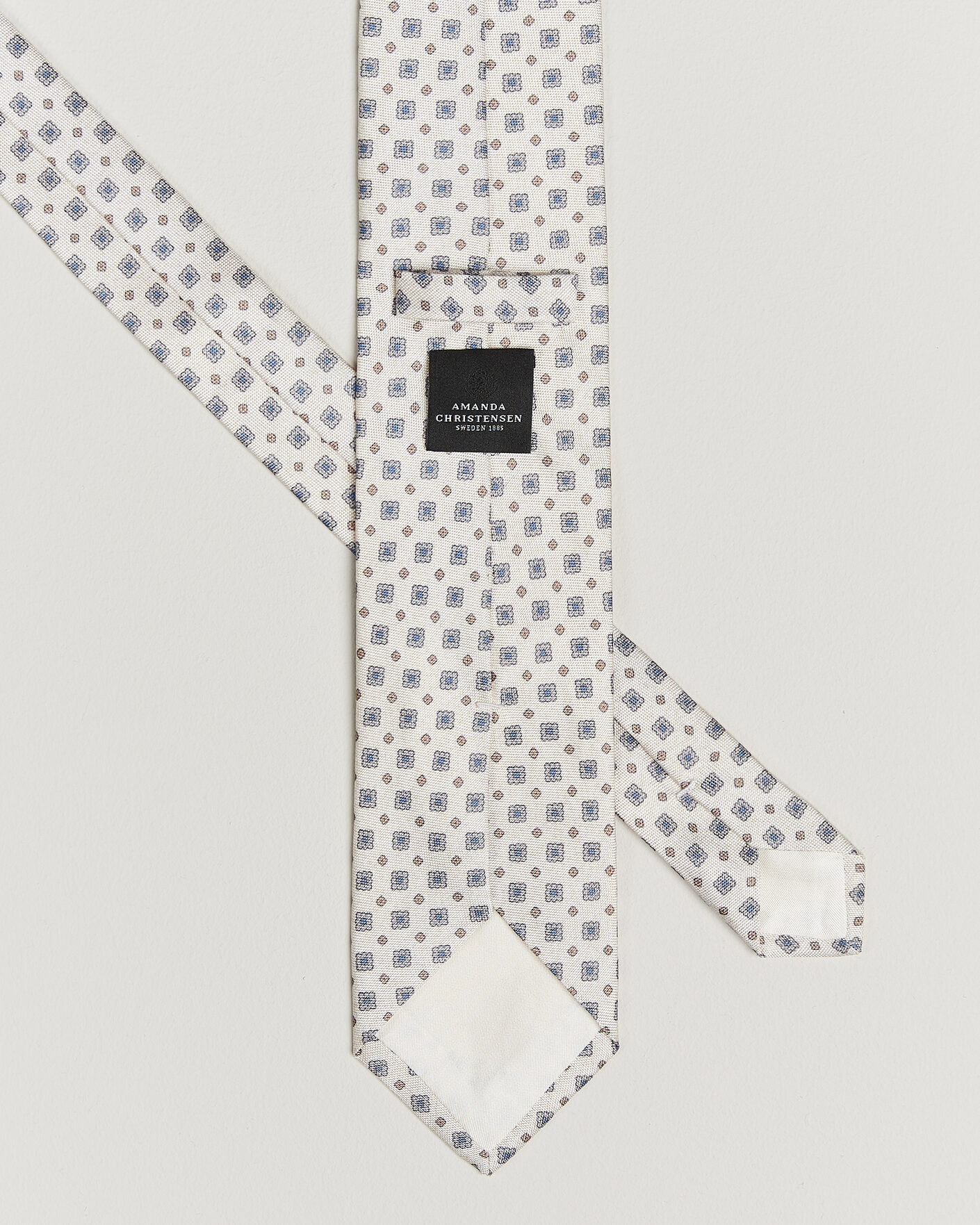 Mies | Solmiot | Amanda Christensen | Silk Oxford 8cm Flower Tie Cream