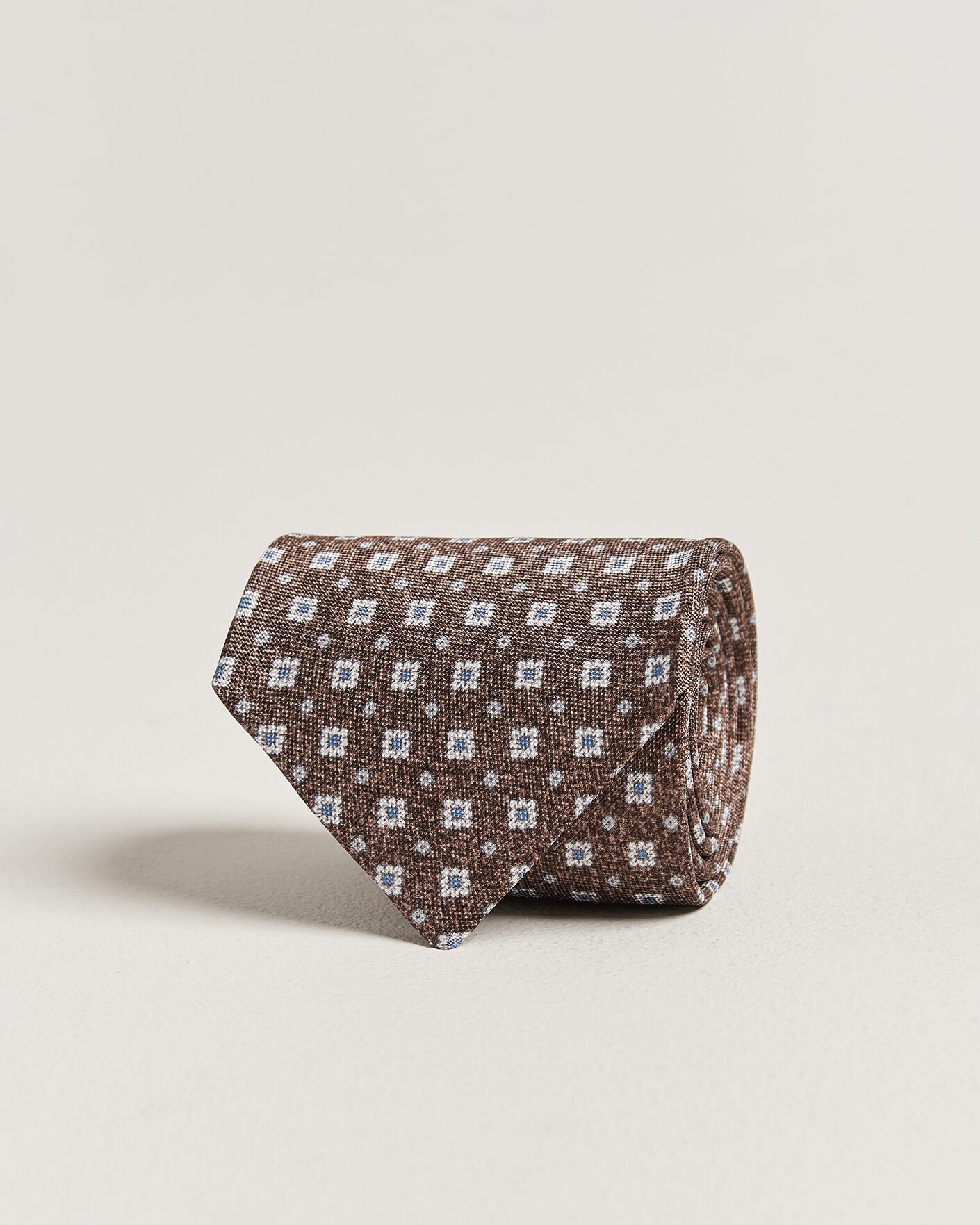 Mies | Solmiot | Amanda Christensen | Silk Oxford 8cm Flower Tie Brown