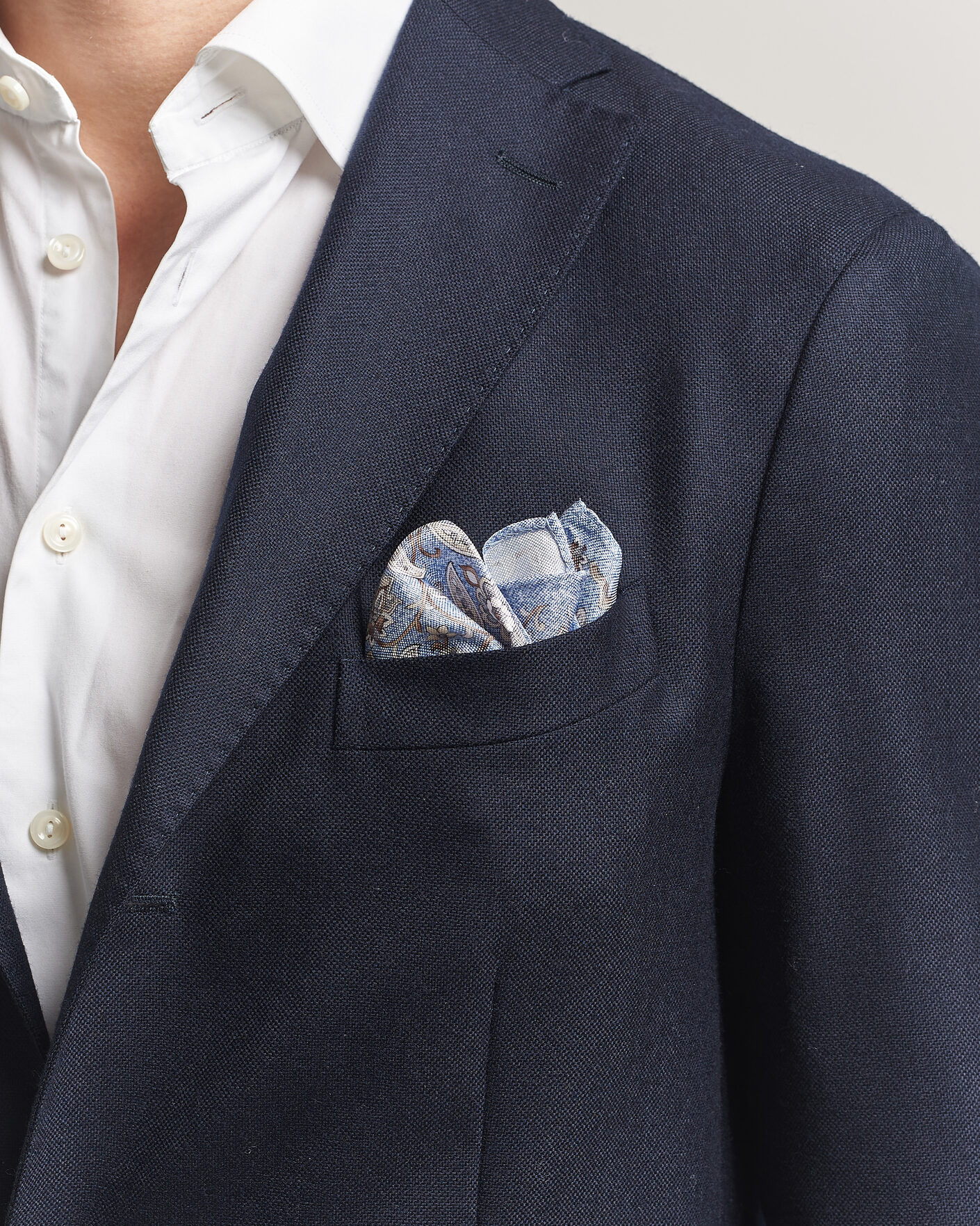 Mies | Taskuliinat | Amanda Christensen | Silk Oxford Large Flower Pocket Square Blue