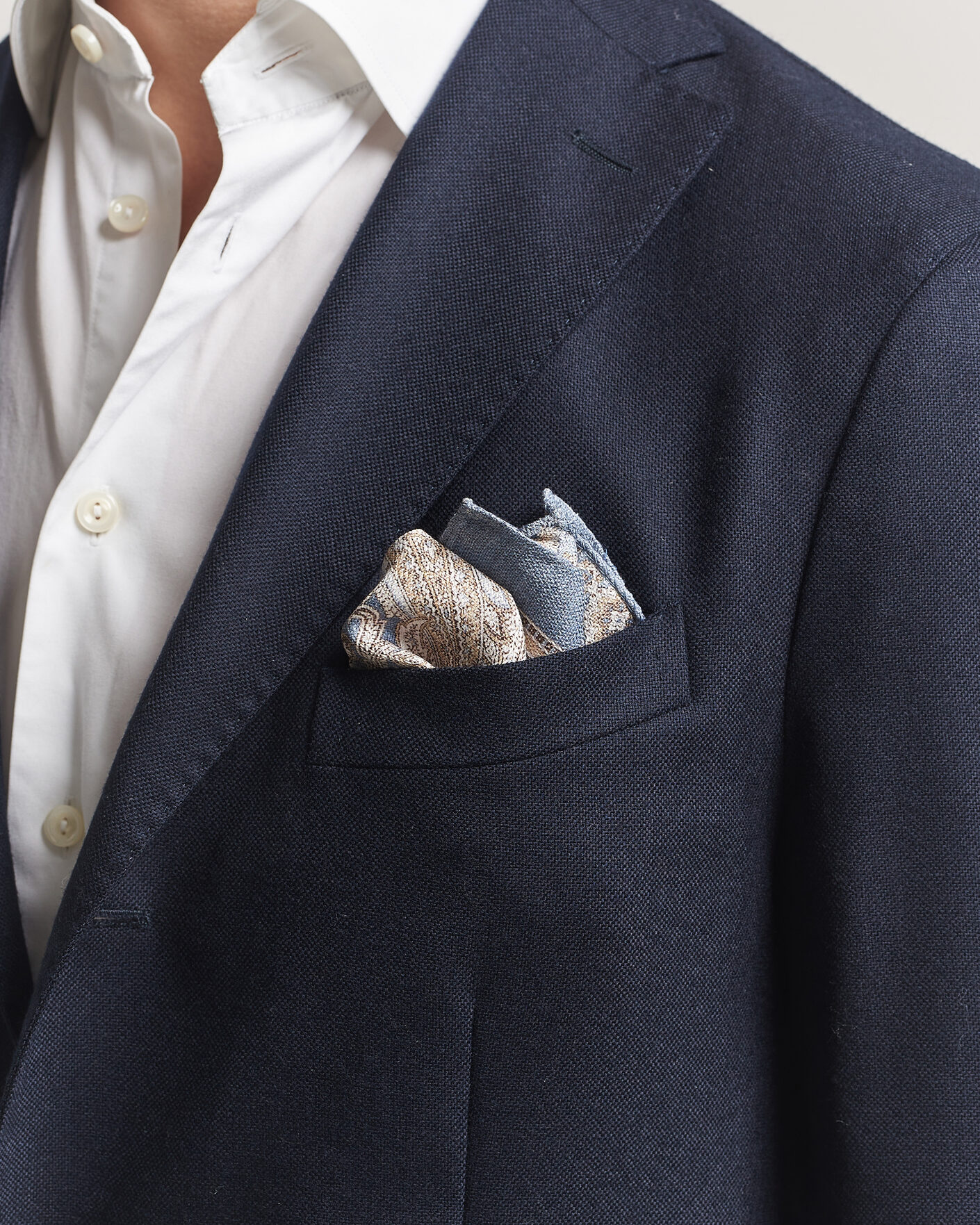 Mies | Taskuliinat | Amanda Christensen | Silk Shappe Double Faced Pocket Square Navy
