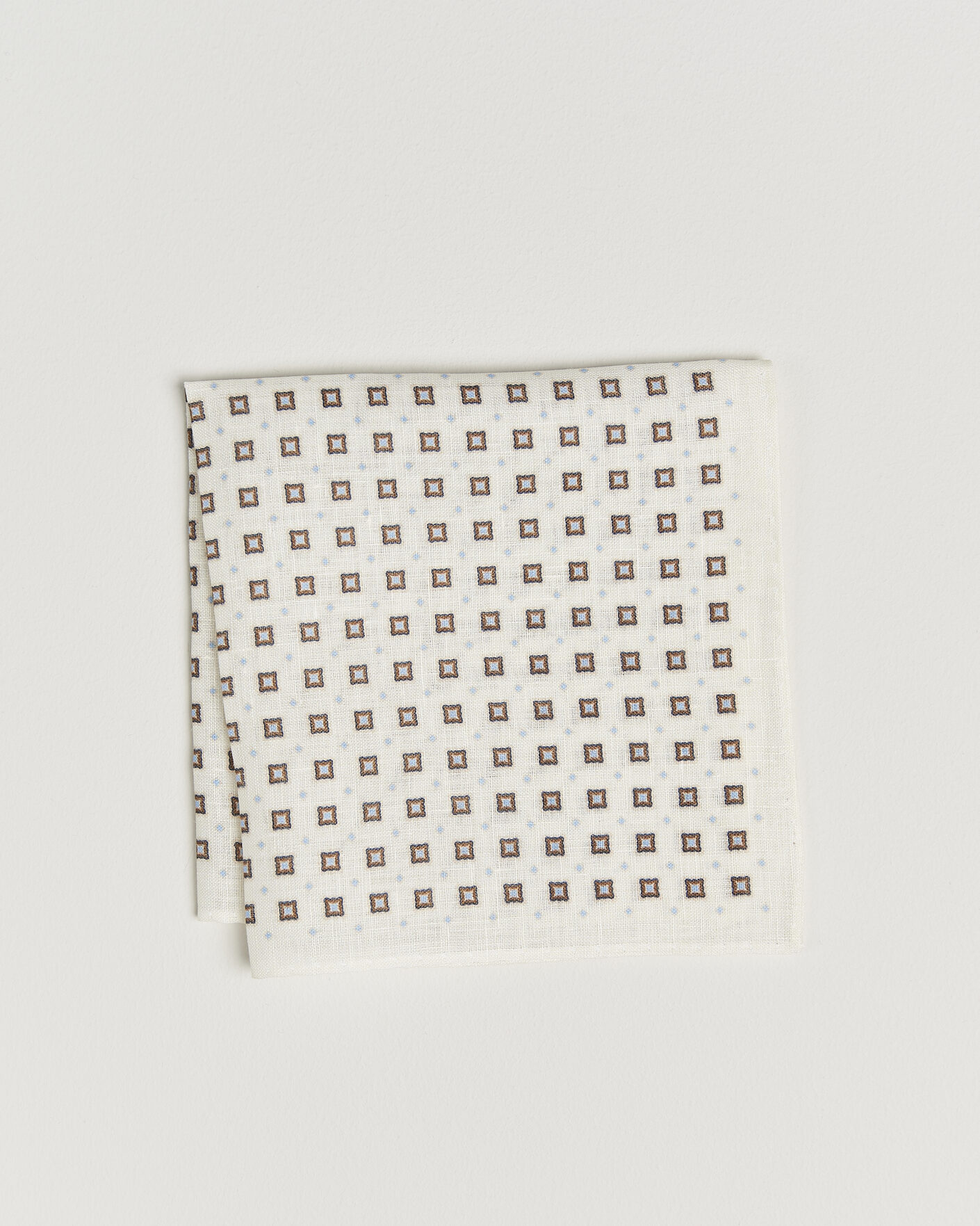 Mies | Taskuliinat | Amanda Christensen | Linen Medallion Pocket Square Cream