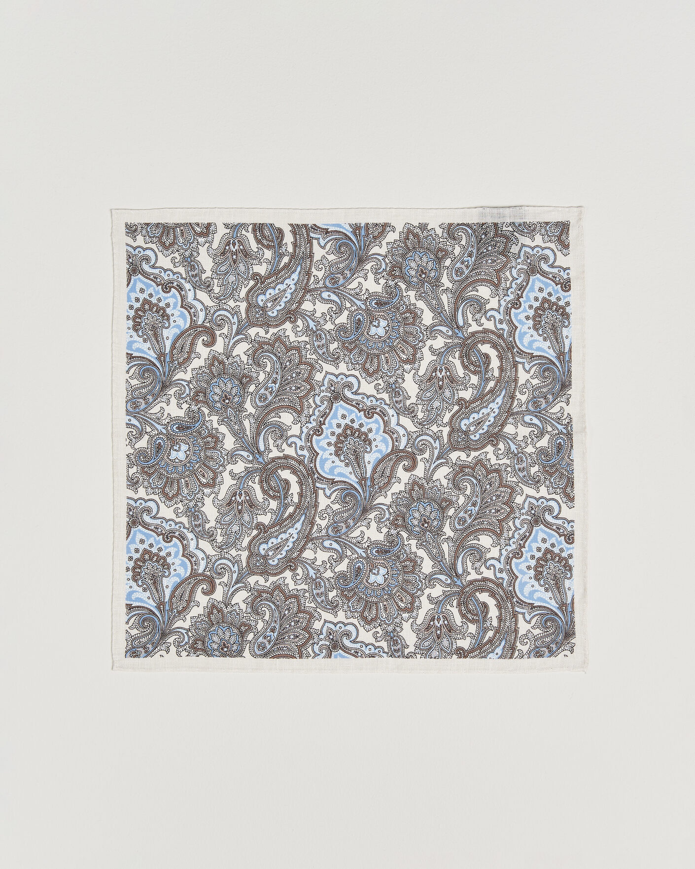 Mies | Taskuliinat | Amanda Christensen | Linen Large Paisley Pocket Square Cream