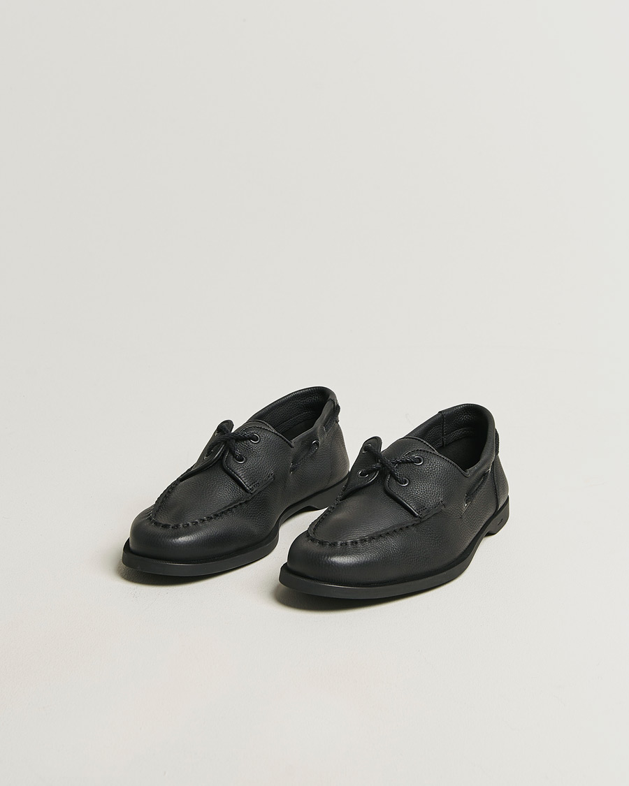 Mies | Purjehduskengät | John Lobb | Foil Boat Shoes Black Grain