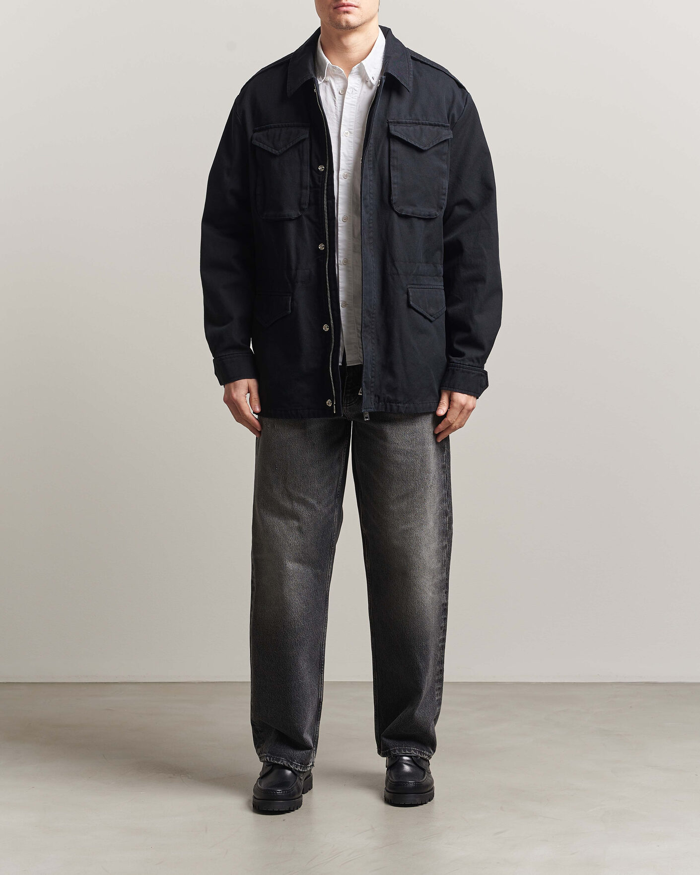 Mies | Takit | Filippa K | Cotton Field Jacket Black