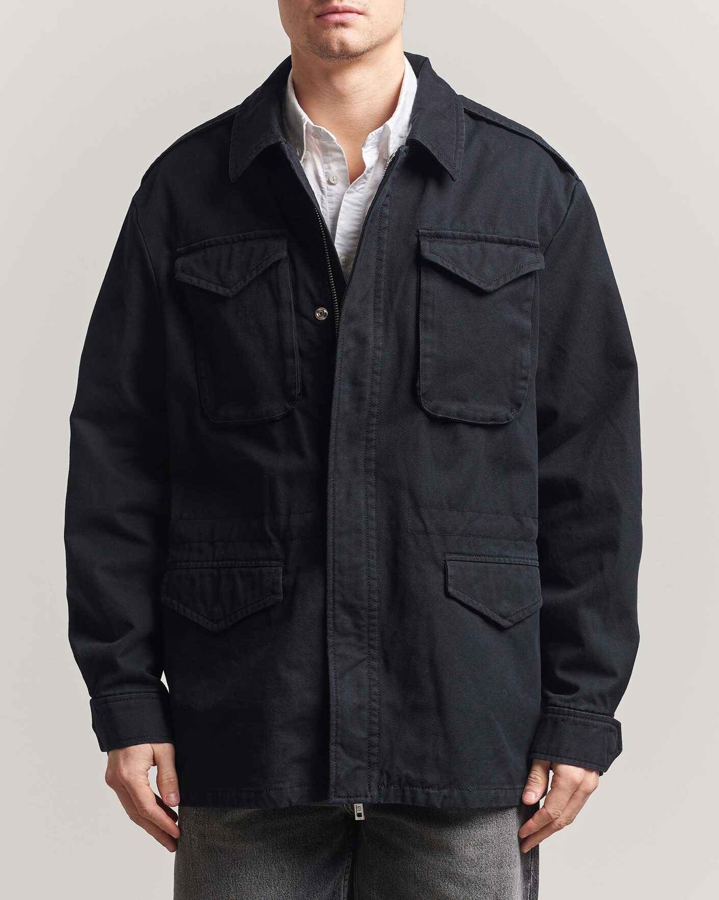 Mies | Takit | Filippa K | Cotton Field Jacket Black