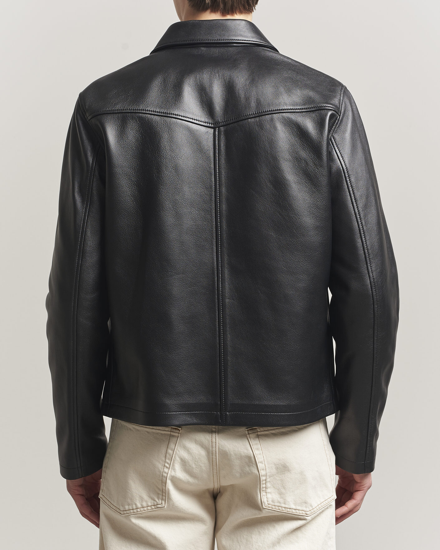 Mies | Takit | Filippa K | Leather Coach Jacket Black