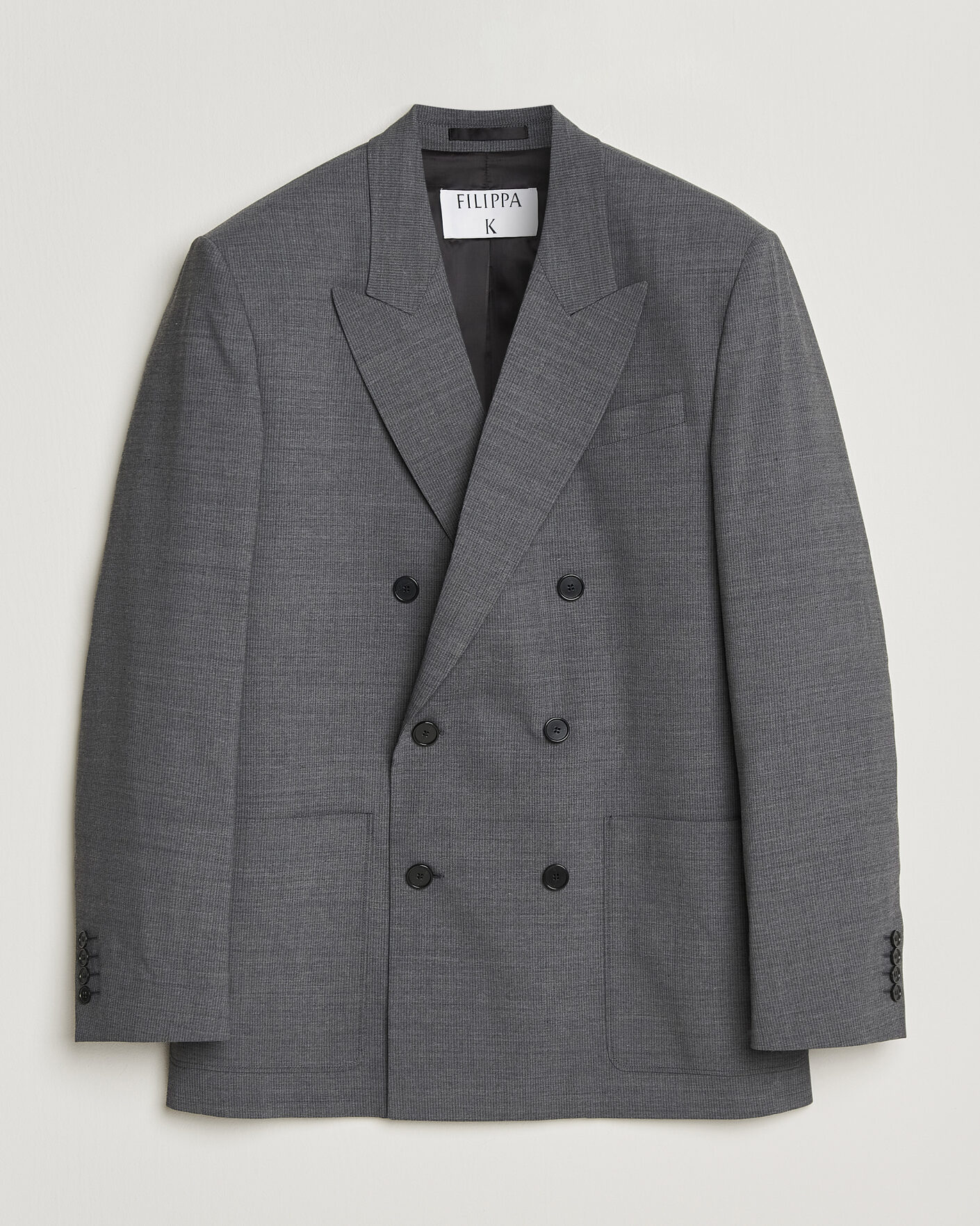 Mies | Pikkutakit | Filippa K | Michael Wool Pinstriped Double Breasted Blazer Mid Grey