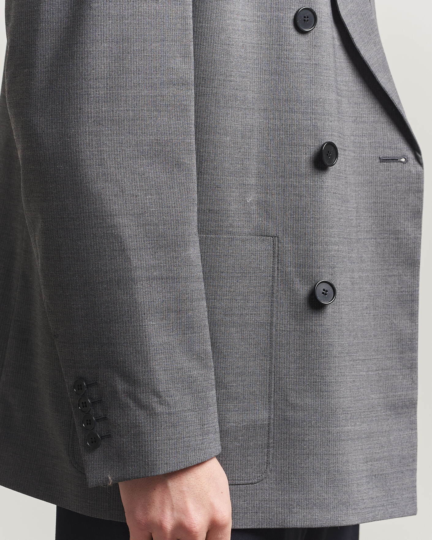 Mies | Pikkutakit | Filippa K | Michael Wool Pinstriped Double Breasted Blazer Mid Grey