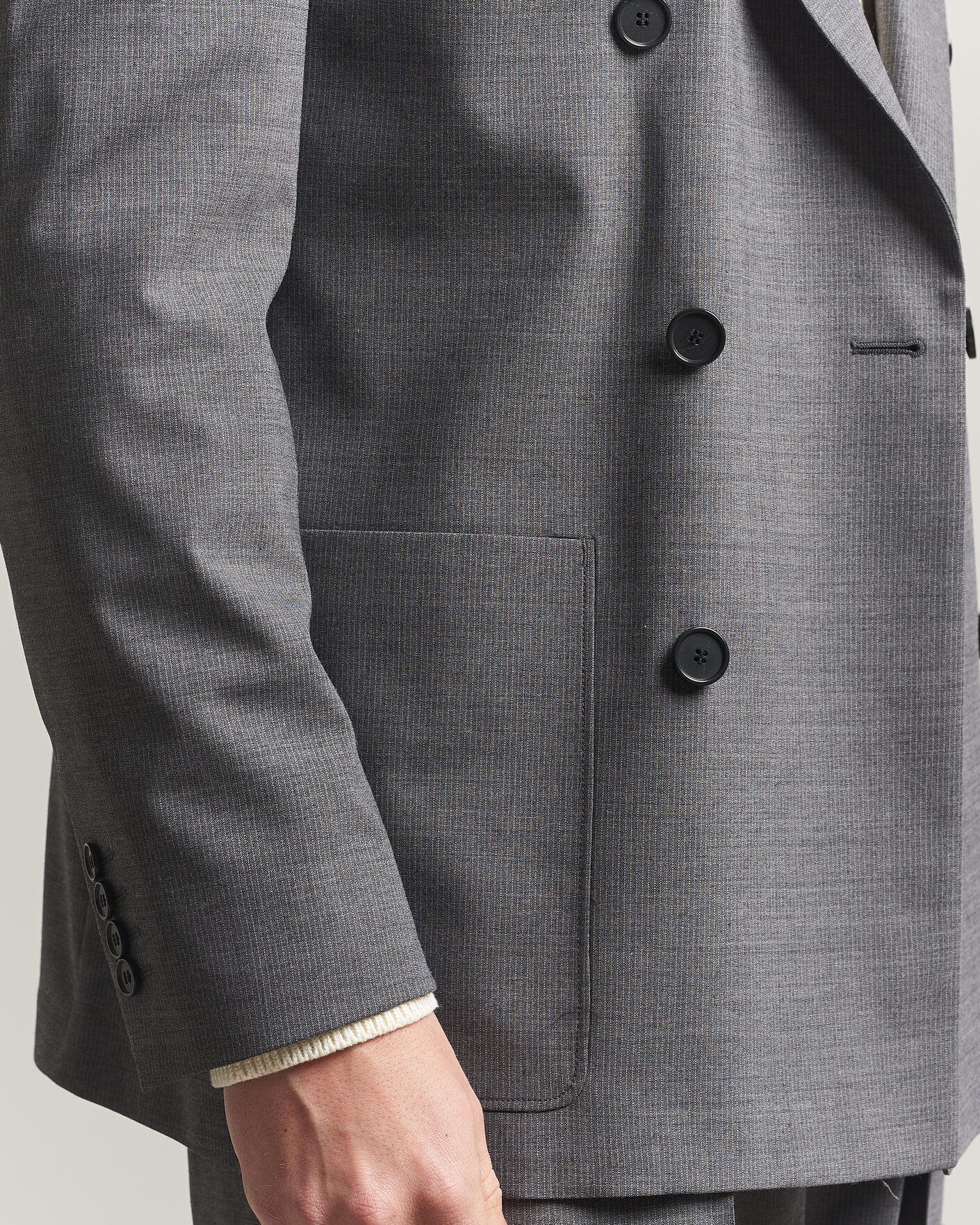 Mies | Pikkutakit | Filippa K | Michael Wool Pinstriped Double Breasted Blazer Mid Grey