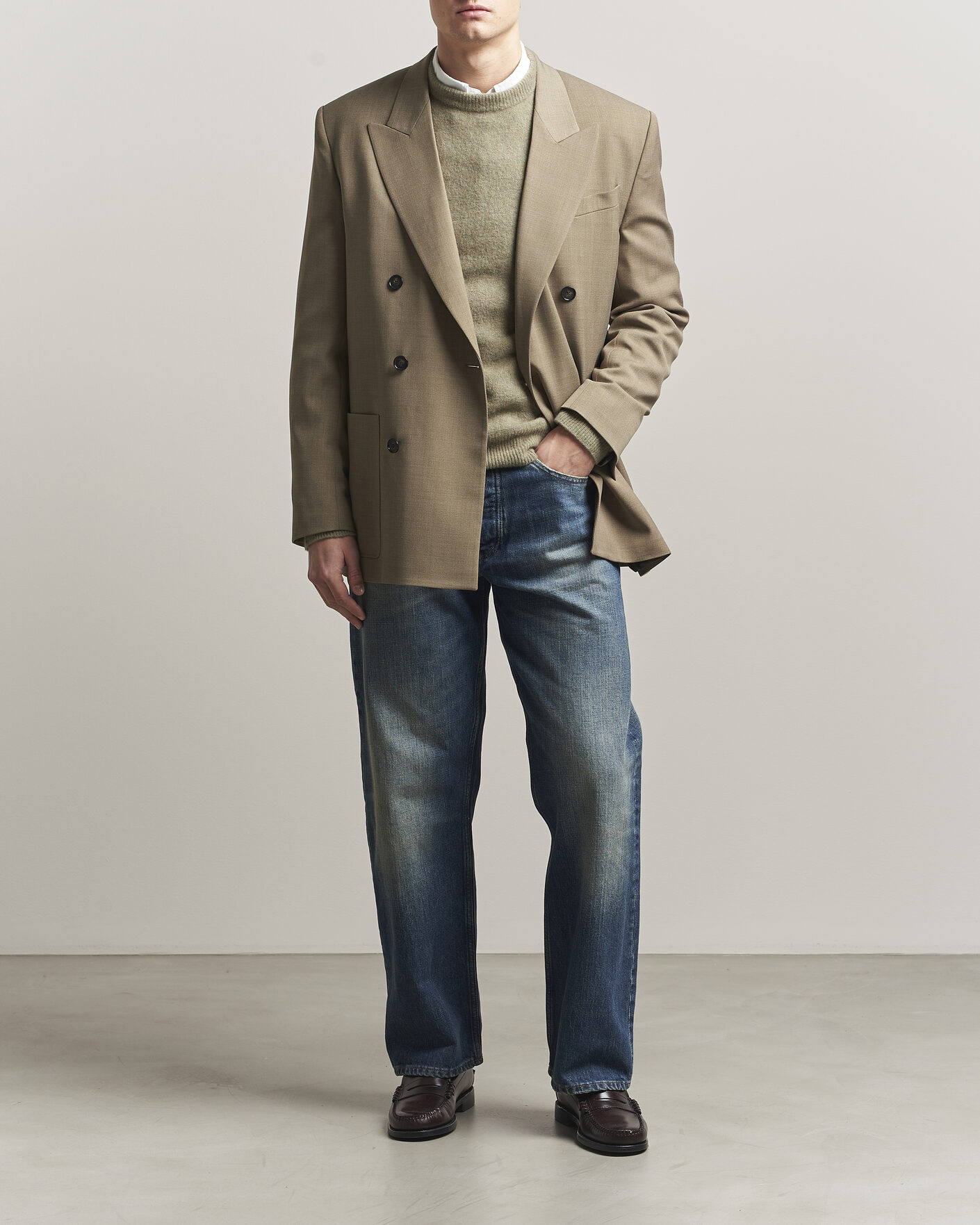 Mies | Pikkutakit | Filippa K | Michael Wool Double Breasted Blazer Light Driftwood