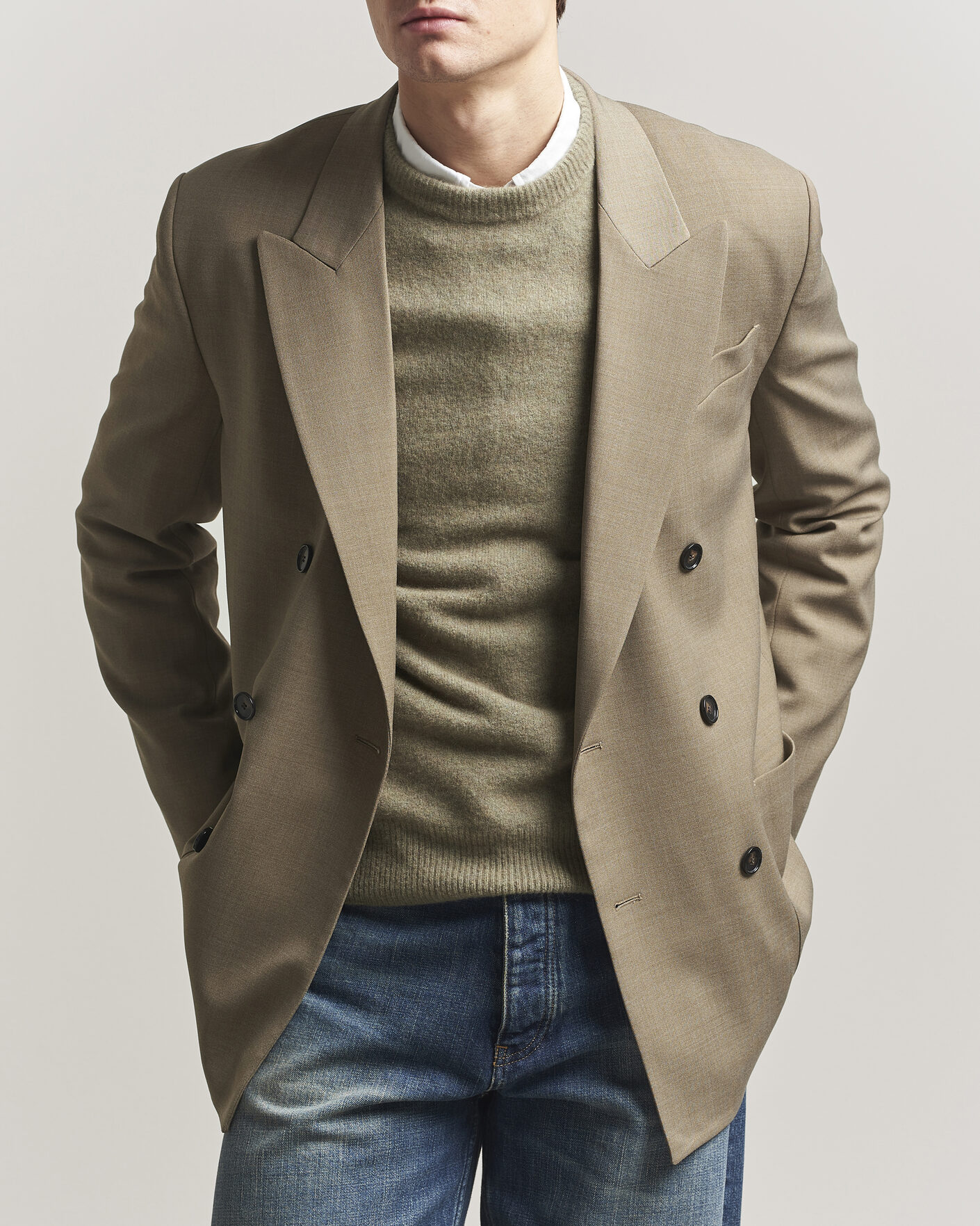 Mies | Pikkutakit | Filippa K | Michael Wool Double Breasted Blazer Light Driftwood