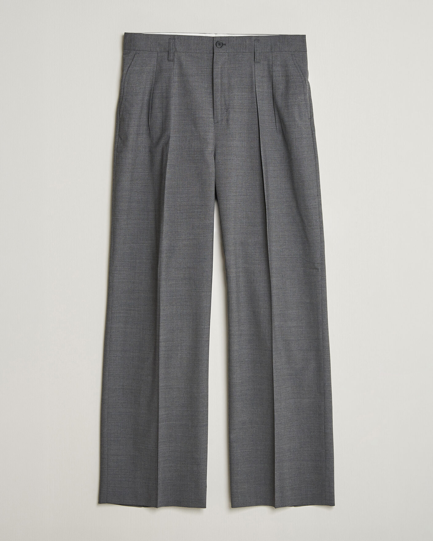 Mies | Housut | Filippa K | Milo Wide Wool Pinstriped Trousers Mid Grey