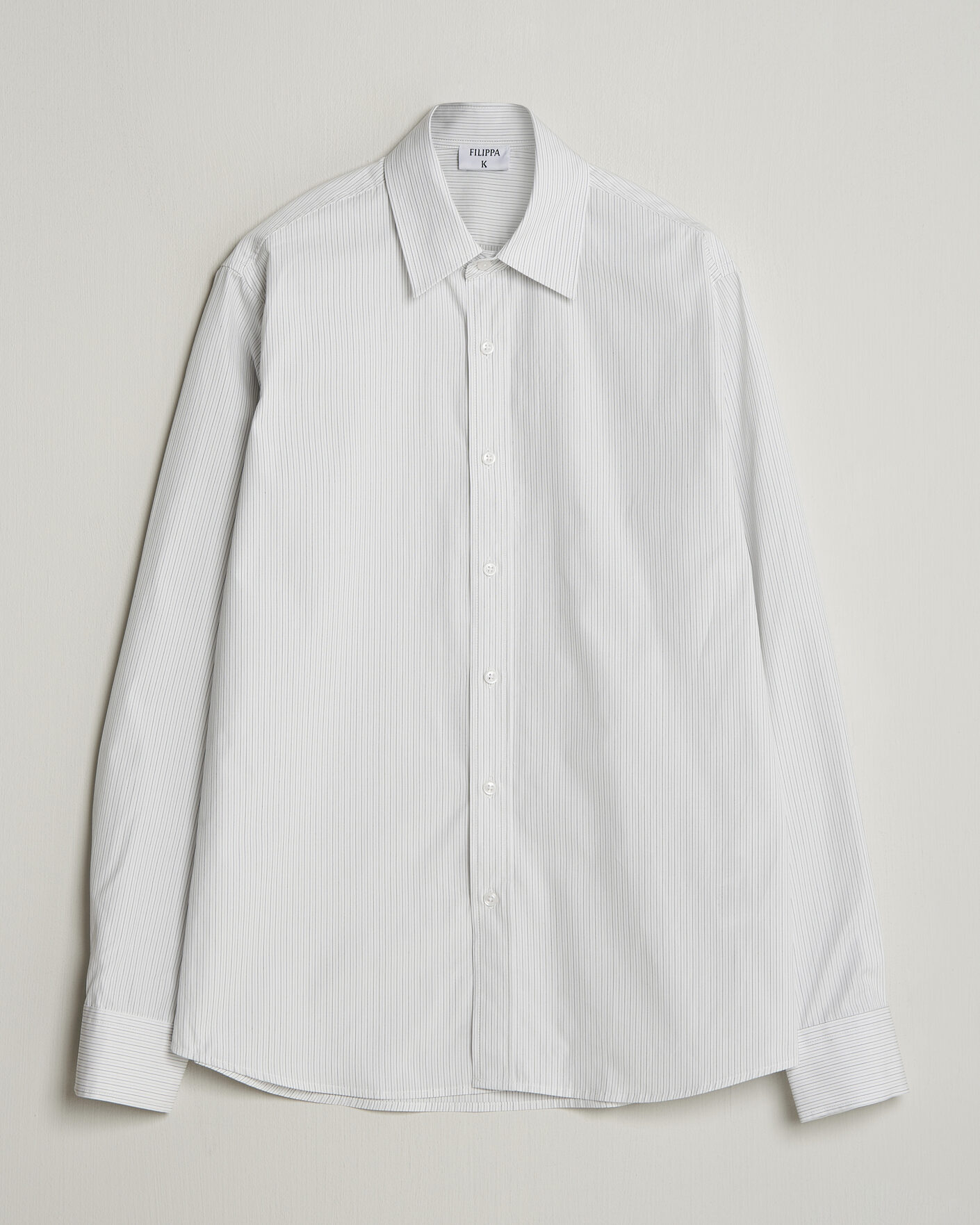 Mies | Kauluspaidat | Filippa K | Cotton Poplin Striped Shirt White/Black
