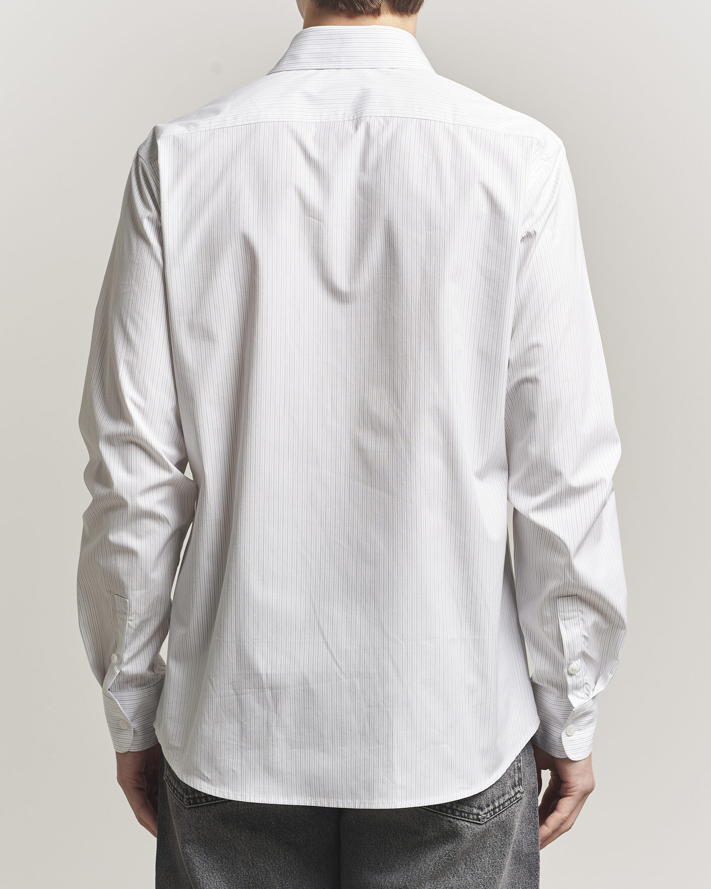 Mies | Kauluspaidat | Filippa K | Cotton Poplin Striped Shirt White/Black