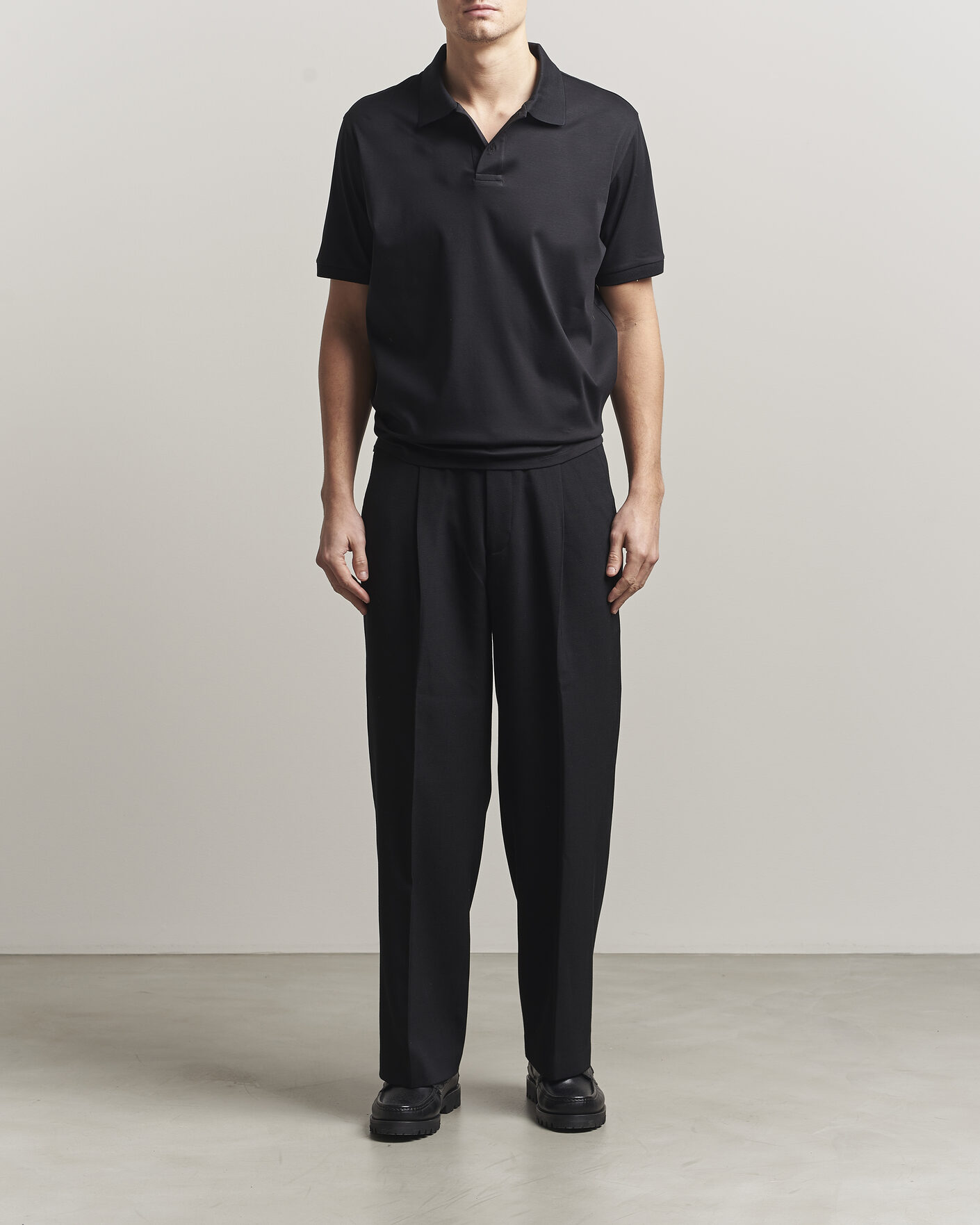 Mies | Pikeet | Filippa K | Technical Cotton Polo Black
