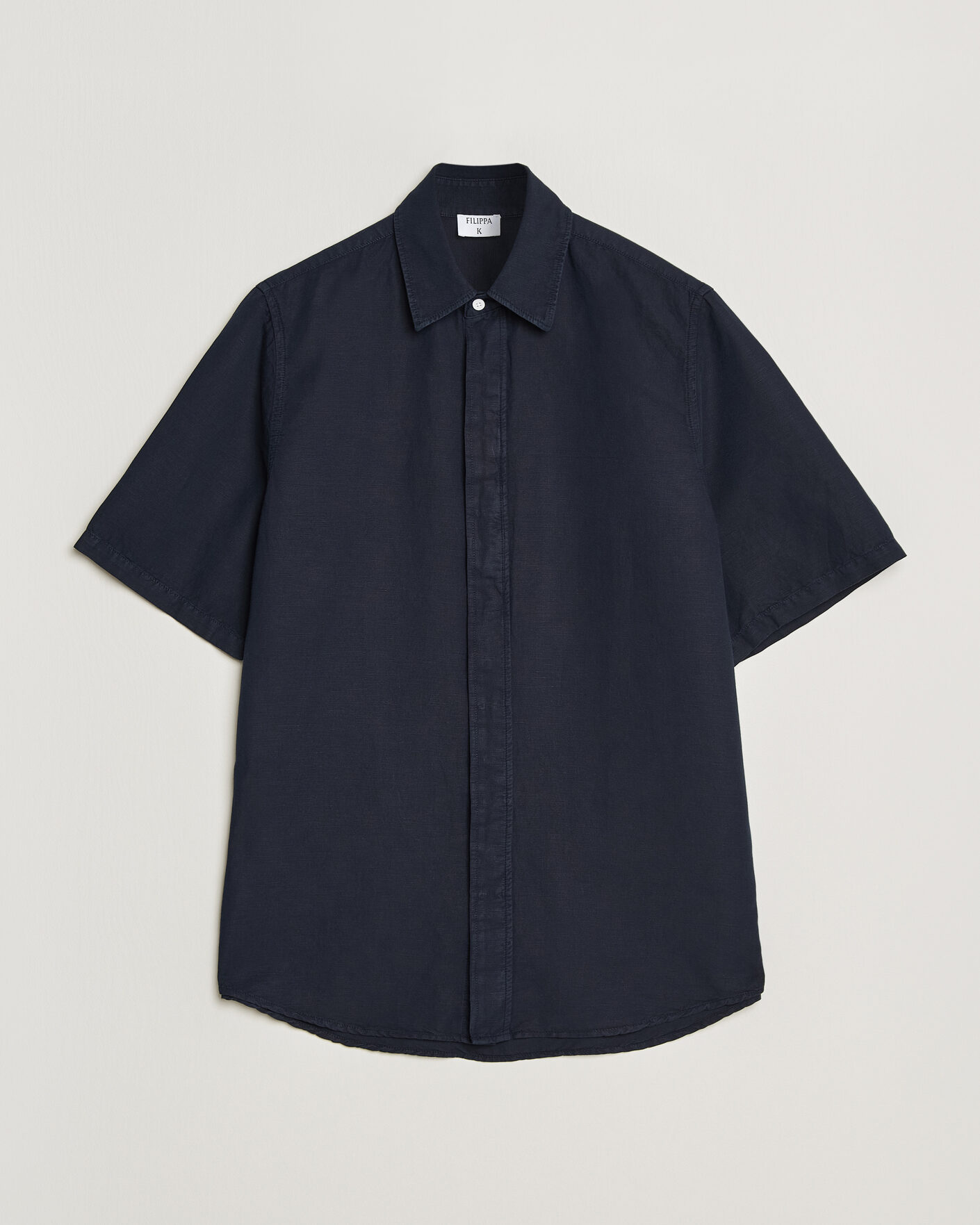 Mies | Kauluspaidat | Filippa K | Cotton/Linen Short Sleeve Shirt Navy