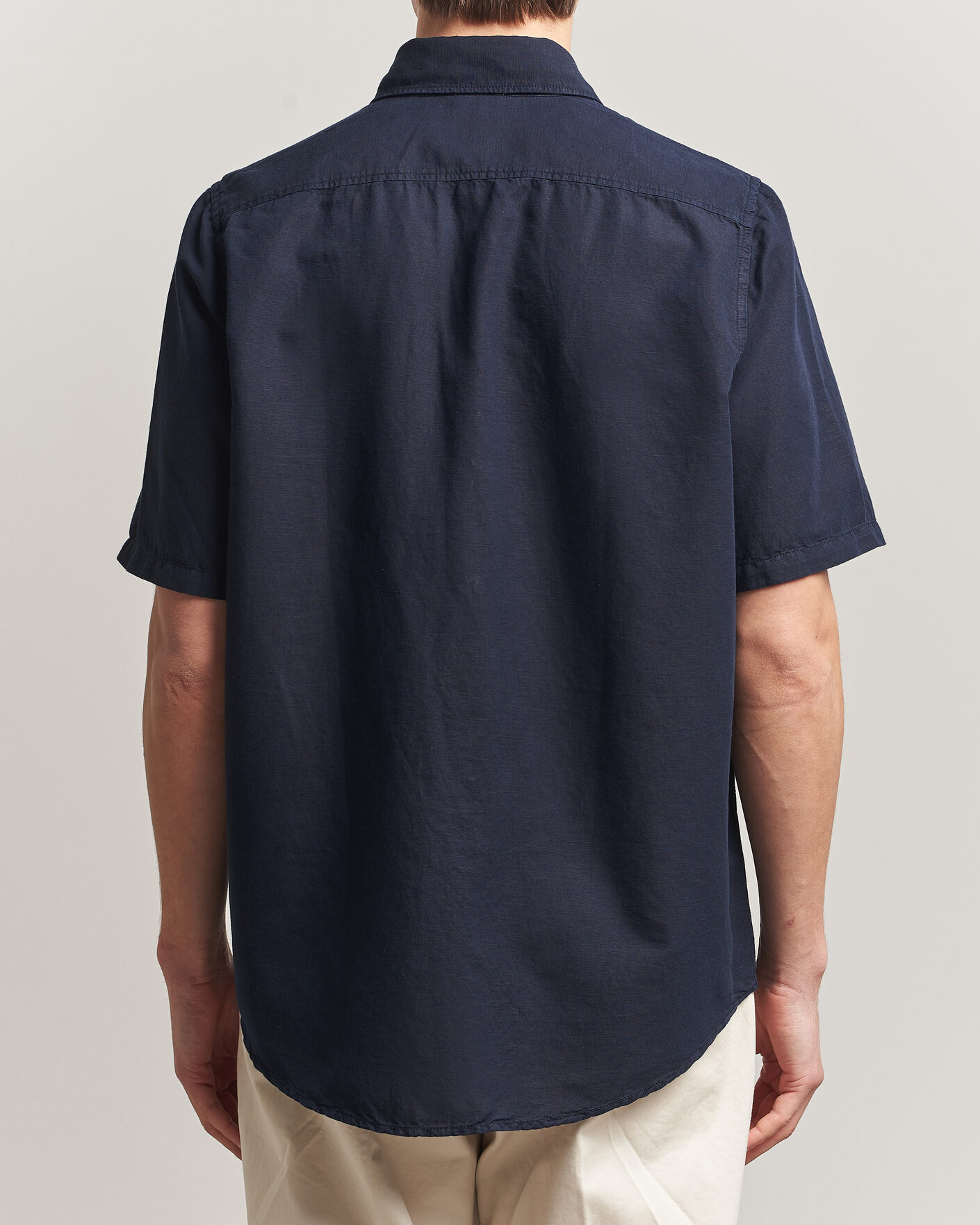 Mies | Kauluspaidat | Filippa K | Cotton/Linen Short Sleeve Shirt Navy