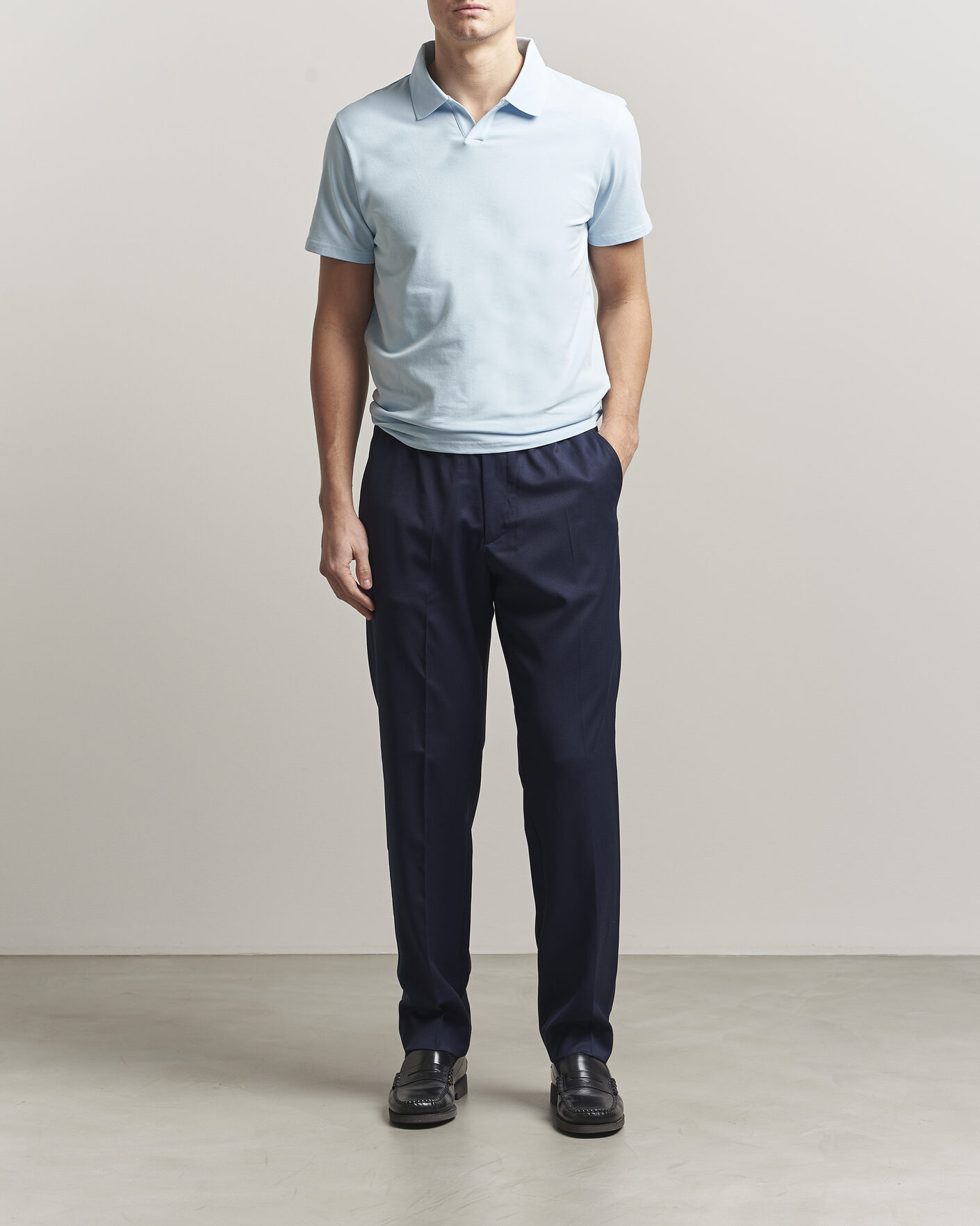 Mies | Housut | Filippa K | Theo Relaxed Wool Trousers Ink Navy